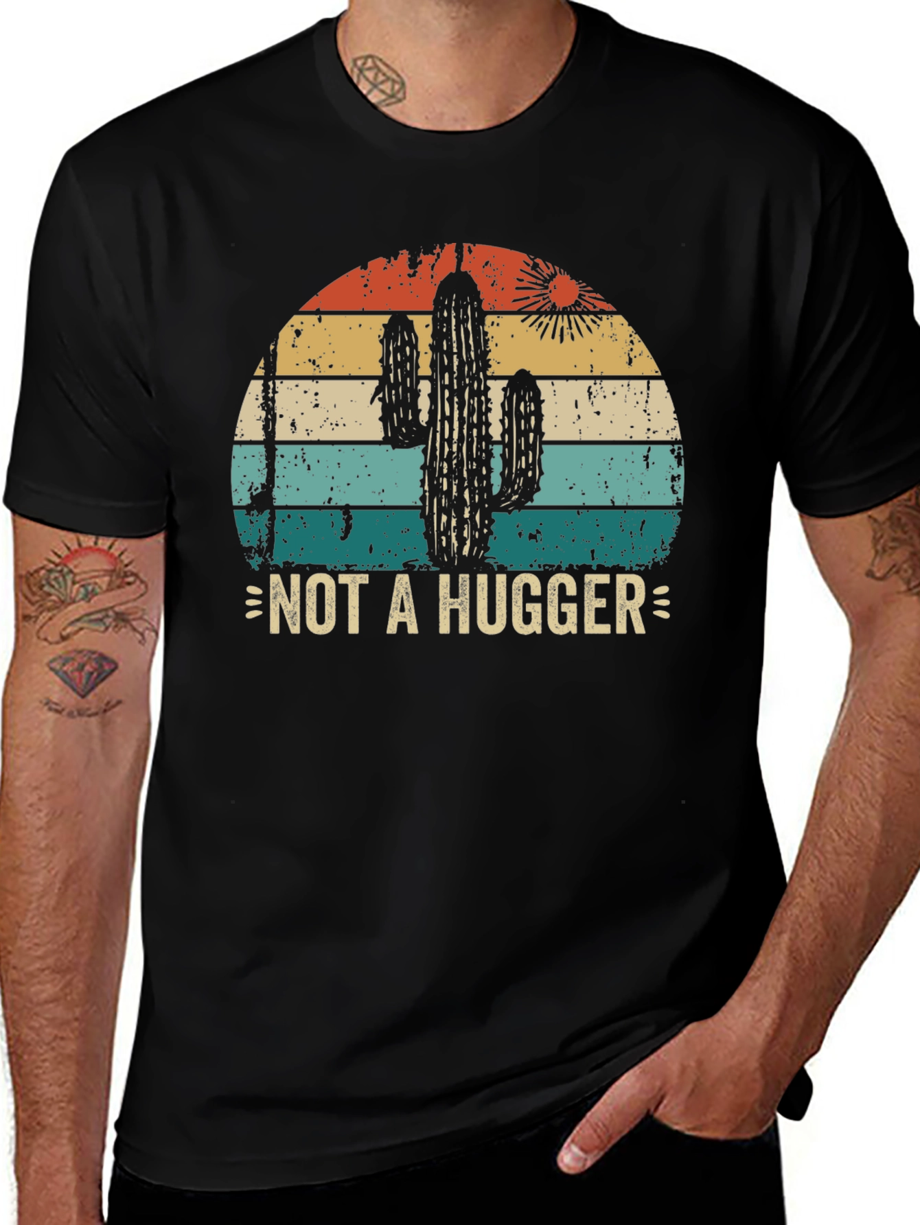 Not A Hugger Cactus Graphic Tee
