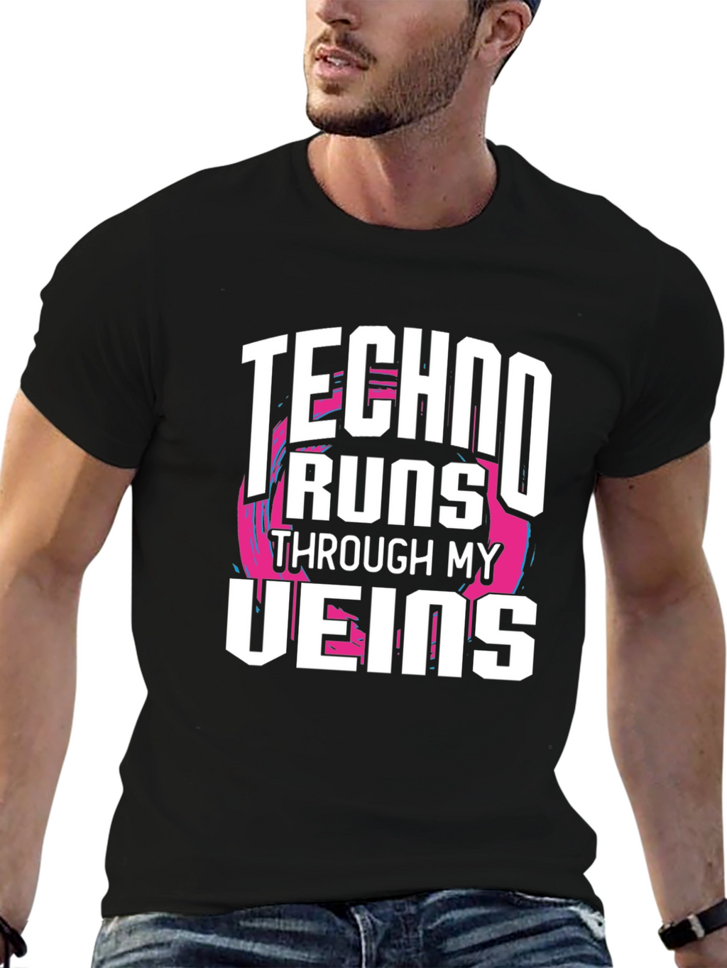Techno Runs Through My Veins Graphic Tee