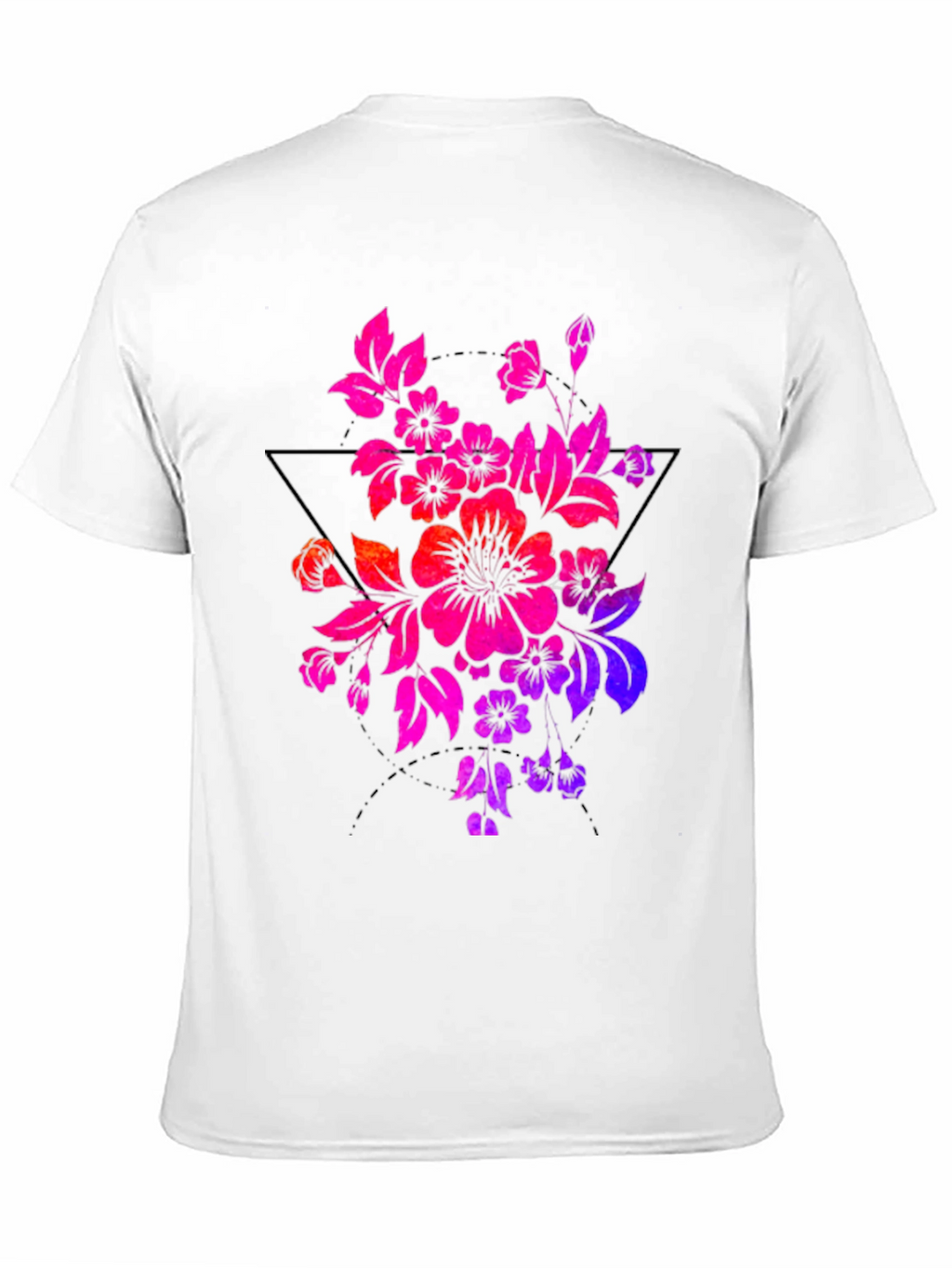 Floral Triangle Graphic Tee - Black