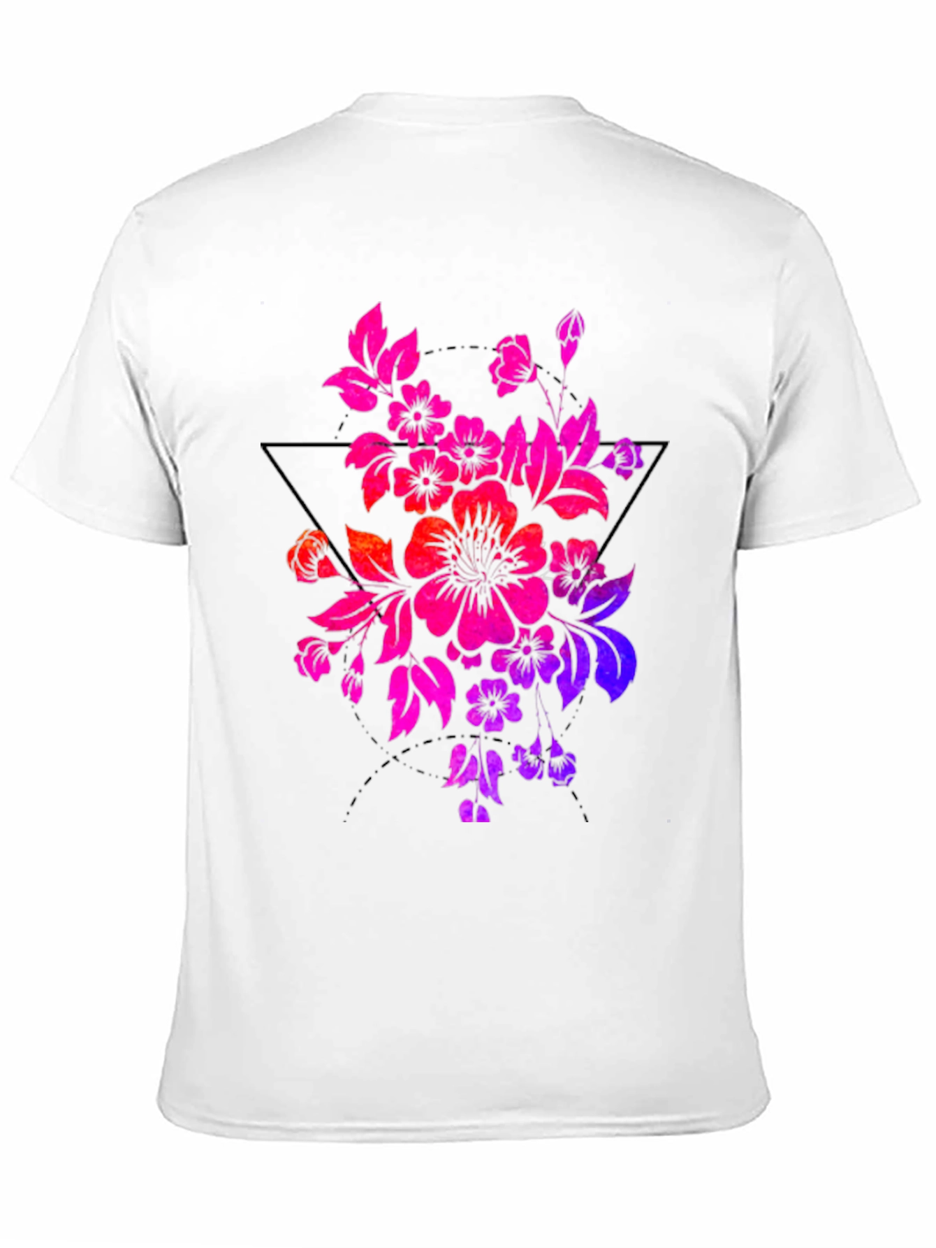 Floral Triangle Graphic Tee - Black