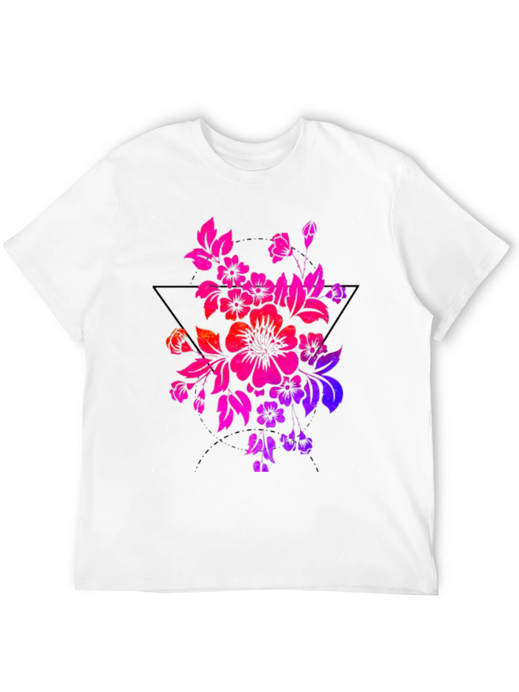 Floral Triangle Graphic Tee - Black
