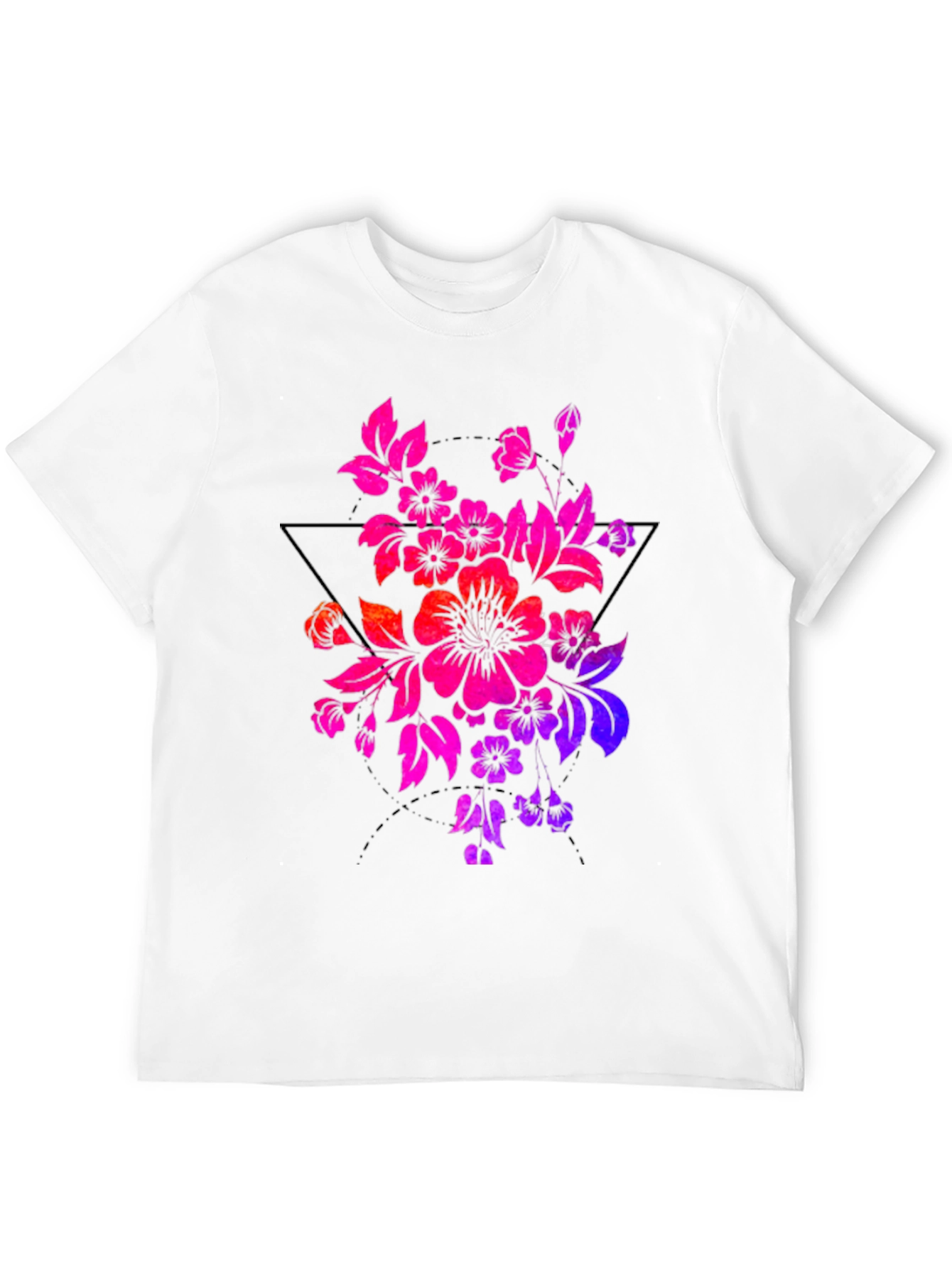 Floral Triangle Graphic Tee - Black