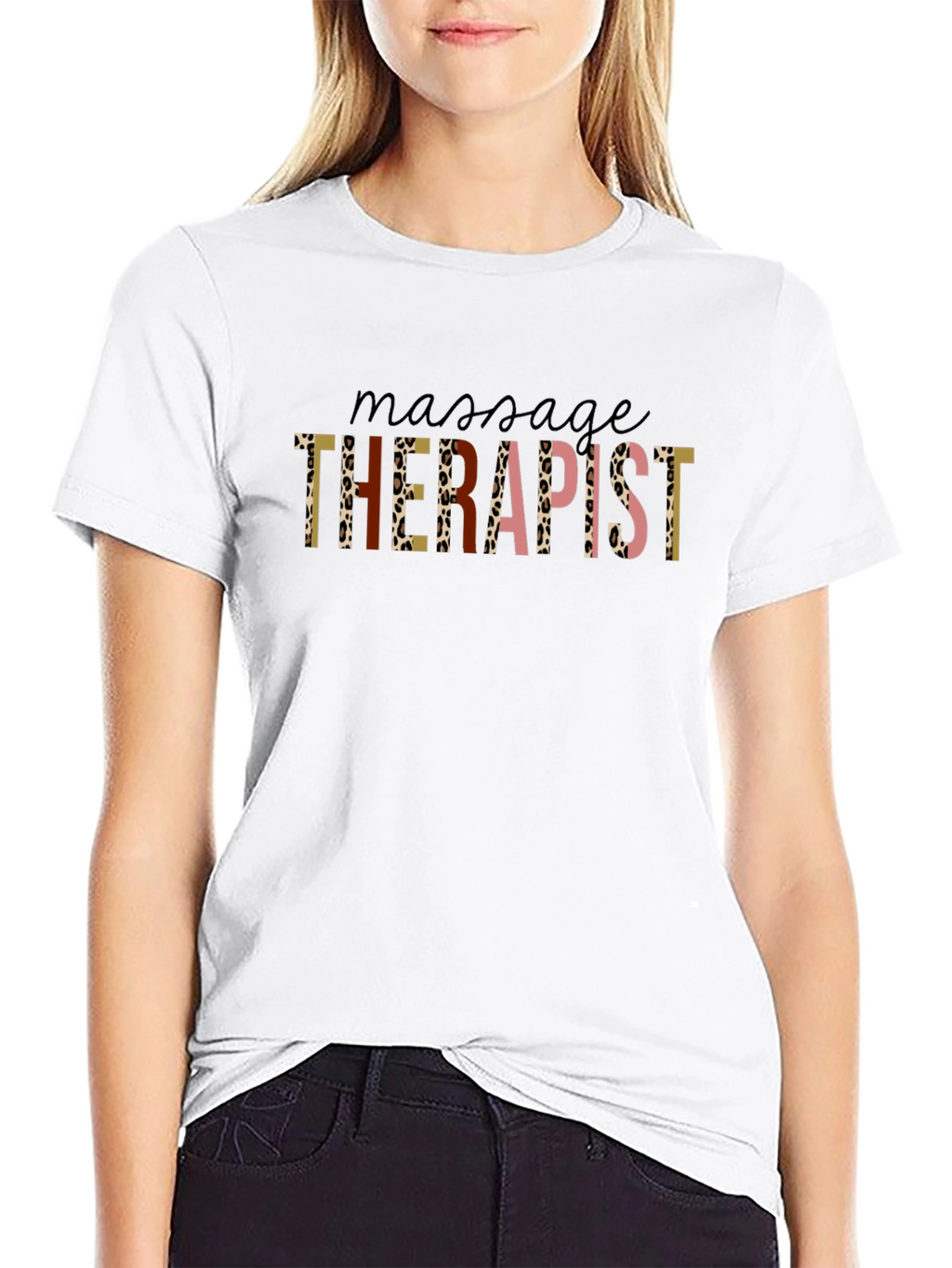 Massage Therapist Leopard Print T-Shirt