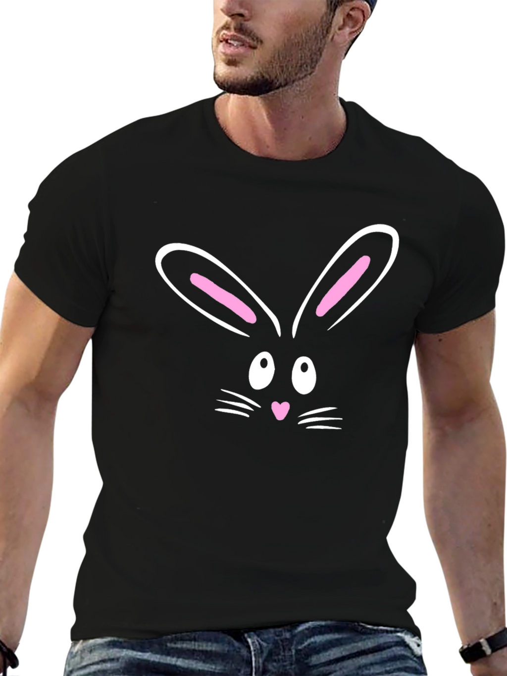 Cute Bunny Face Graphic T-Shirt