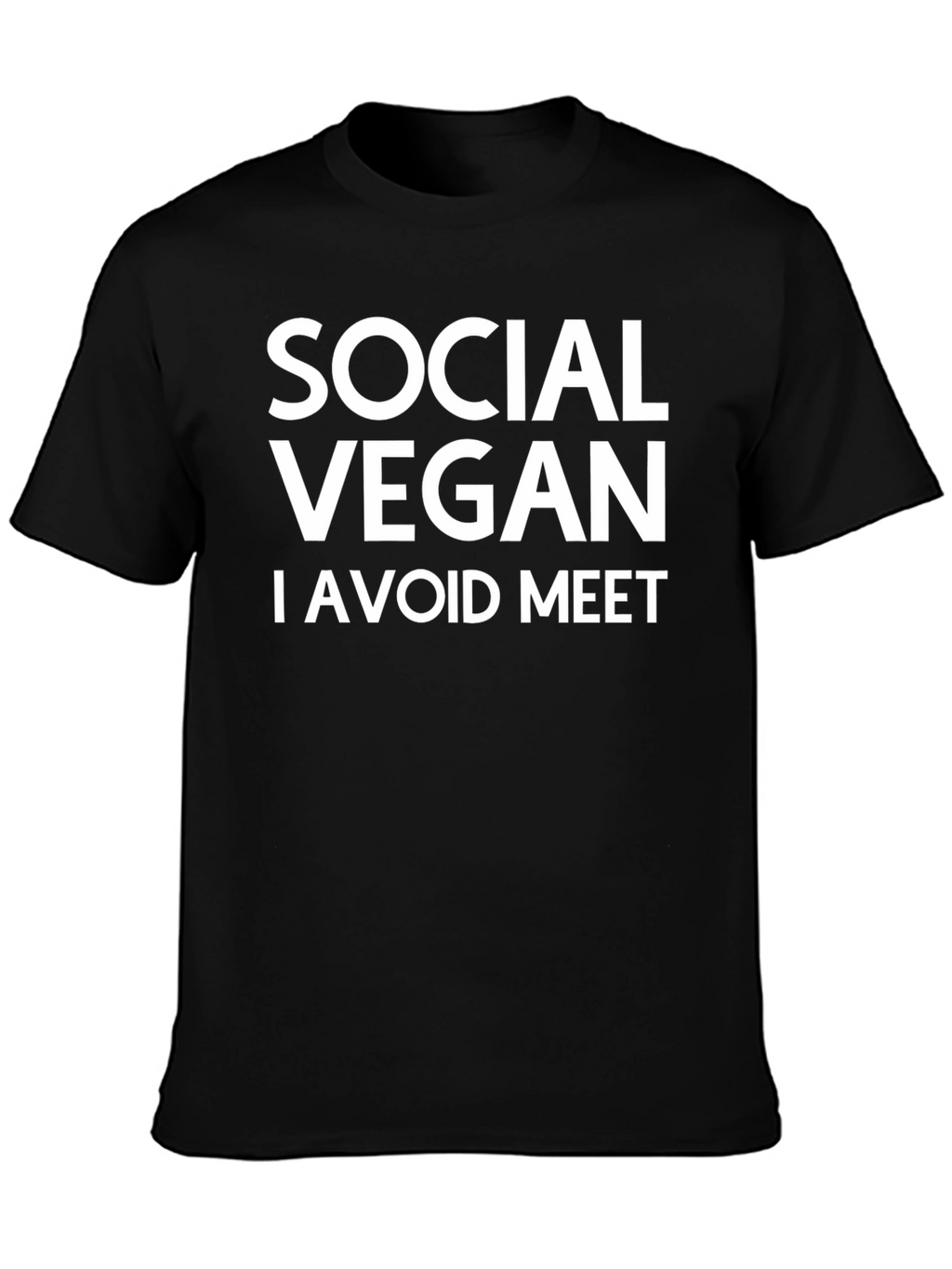 Social Vegan T-Shirt - Avoid Meet - Black