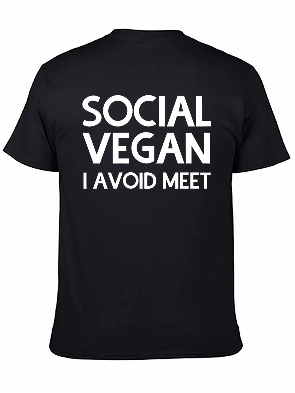 Social Vegan T-Shirt - Avoid Meet - Black
