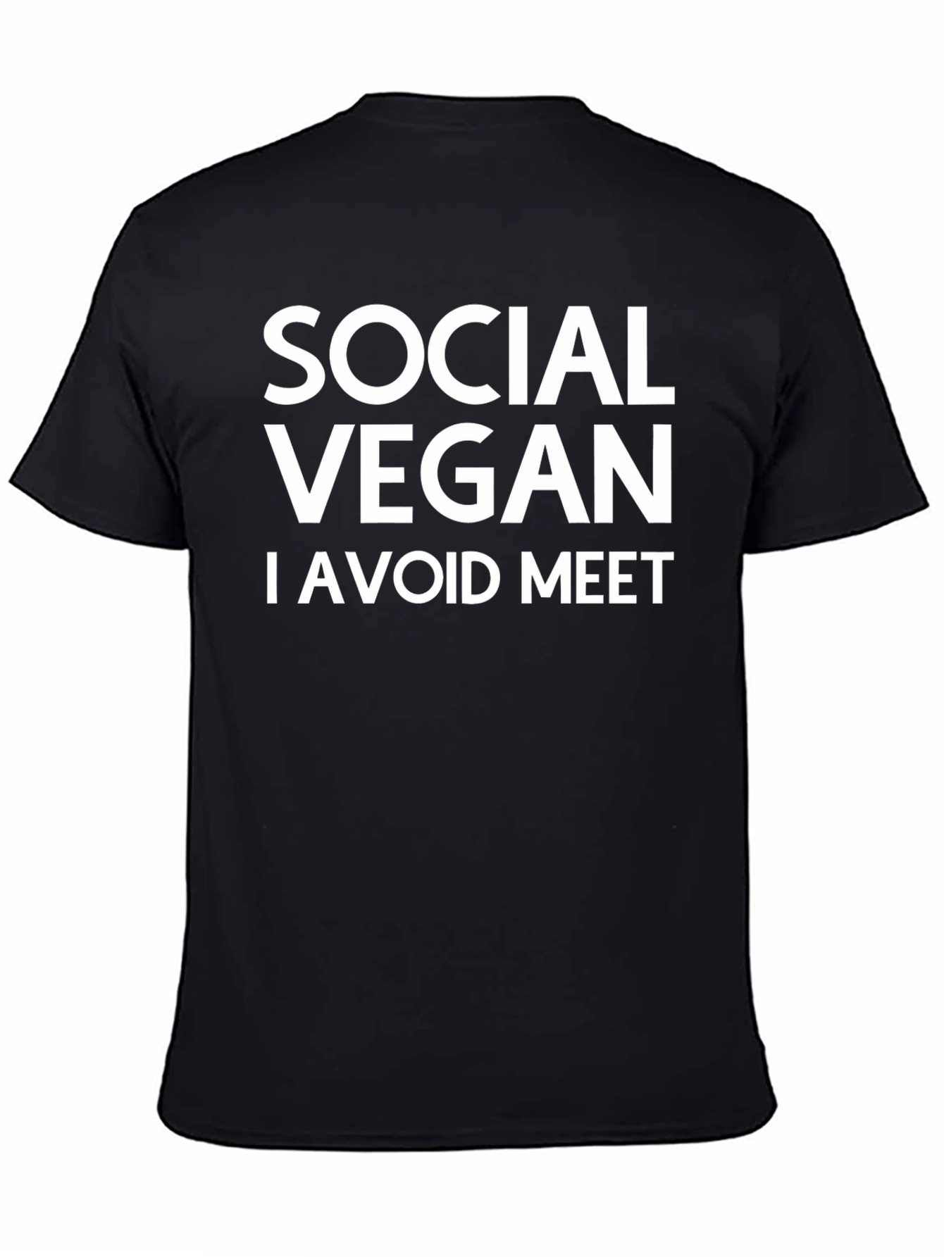 Social Vegan T-Shirt - Avoid Meet - Black