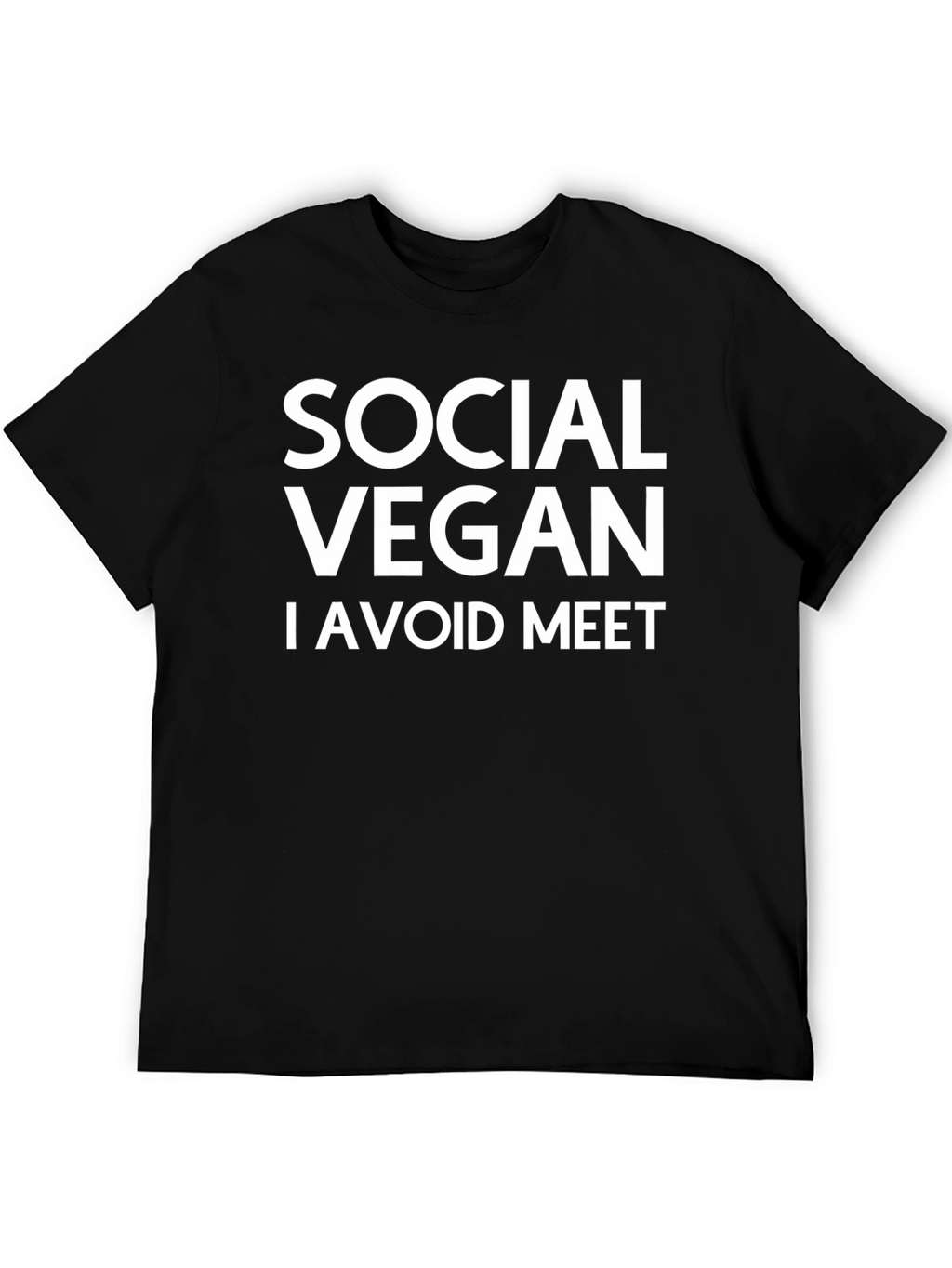 Social Vegan T-Shirt - Avoid Meet - Black