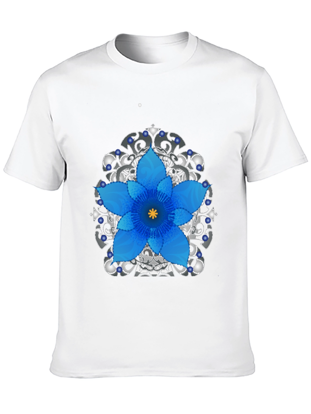 Floral Mandala Mens Black Graphic Tee