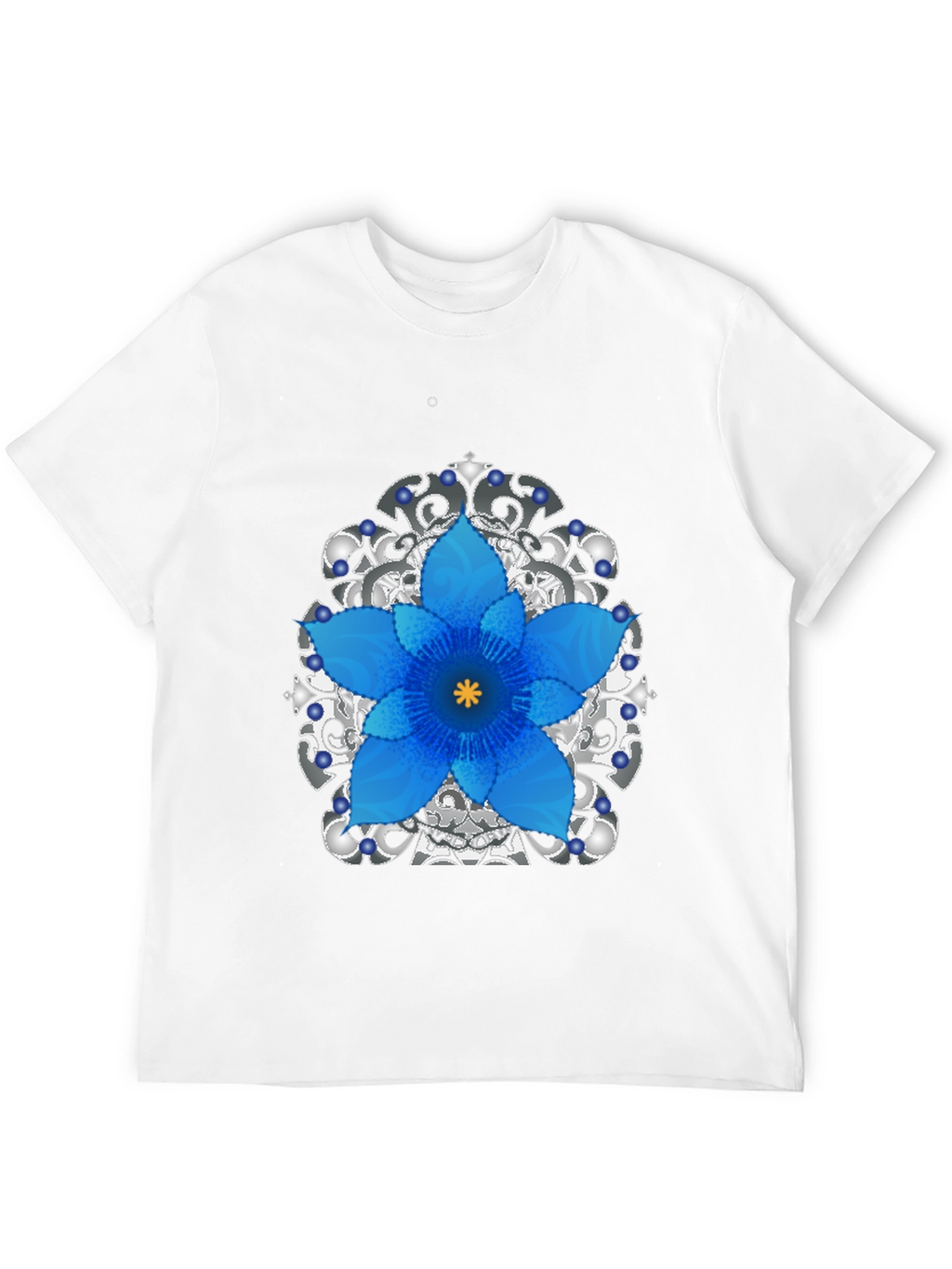 Floral Mandala Mens Black Graphic Tee
