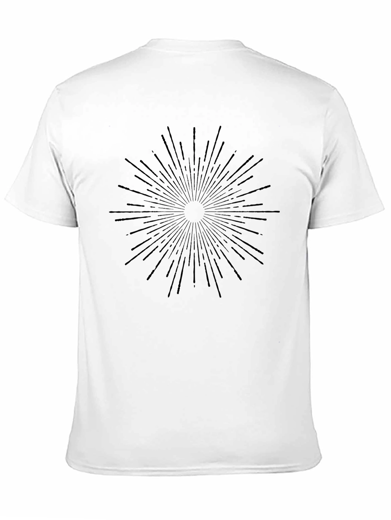 Mens Black Graphic Sunburst Tee