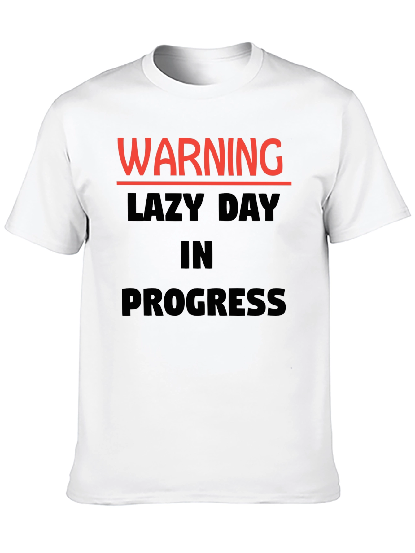 Warning Lazy Day in Progress Novelty T-Shirt