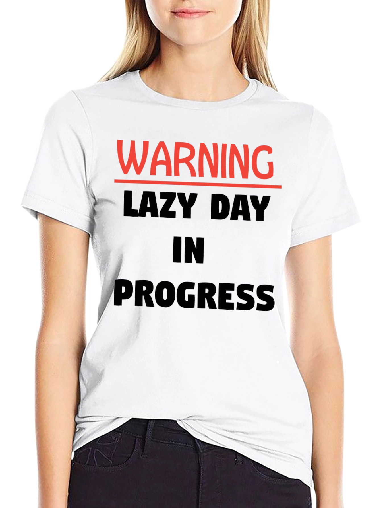 Warning Lazy Day in Progress Novelty T-Shirt