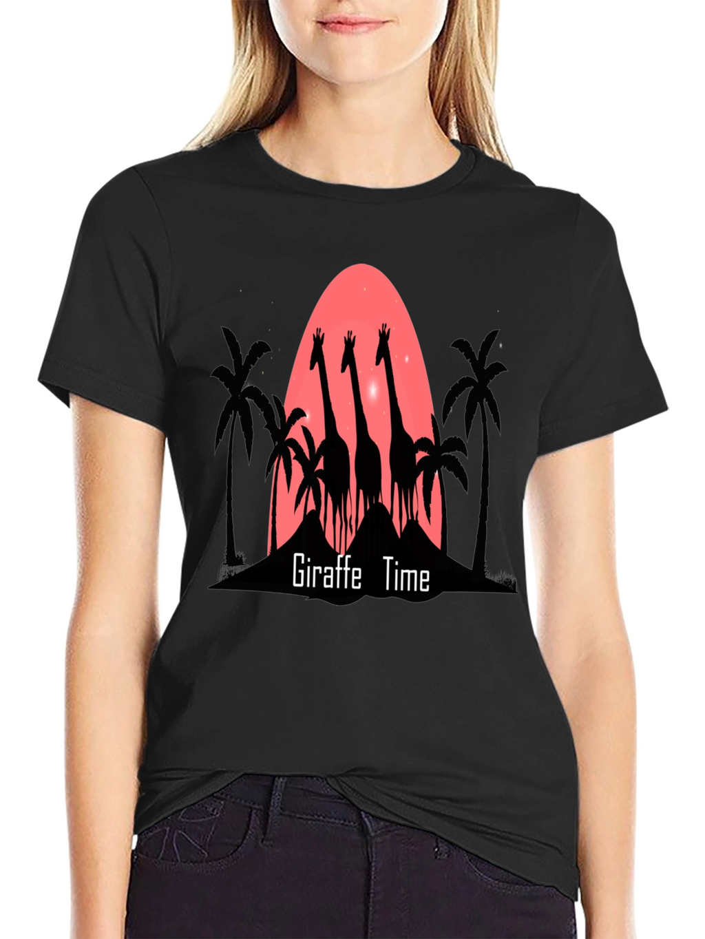 Giraffe Time Mens Graphic T-Shirt