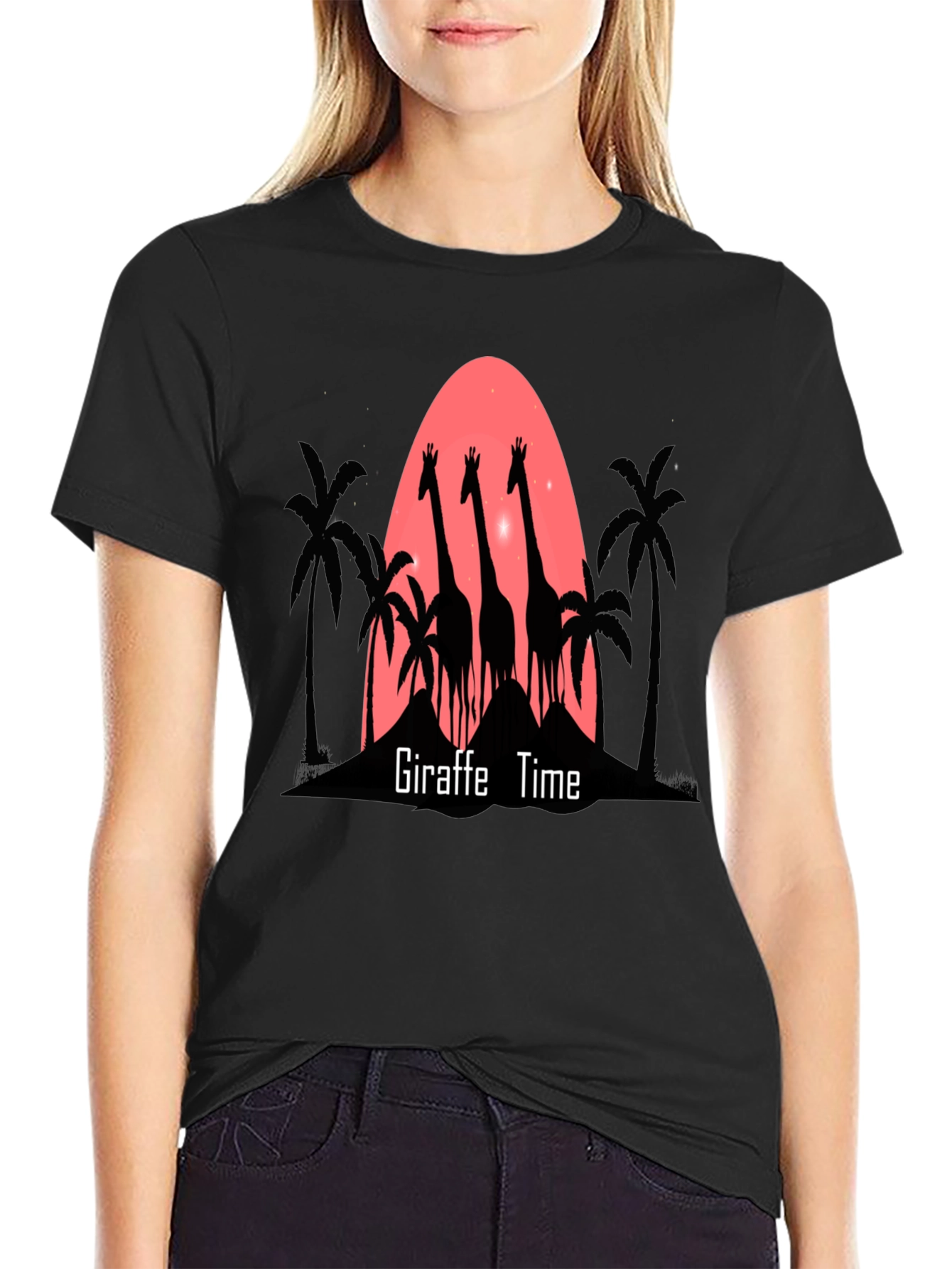 Giraffe Time Mens Graphic T-Shirt