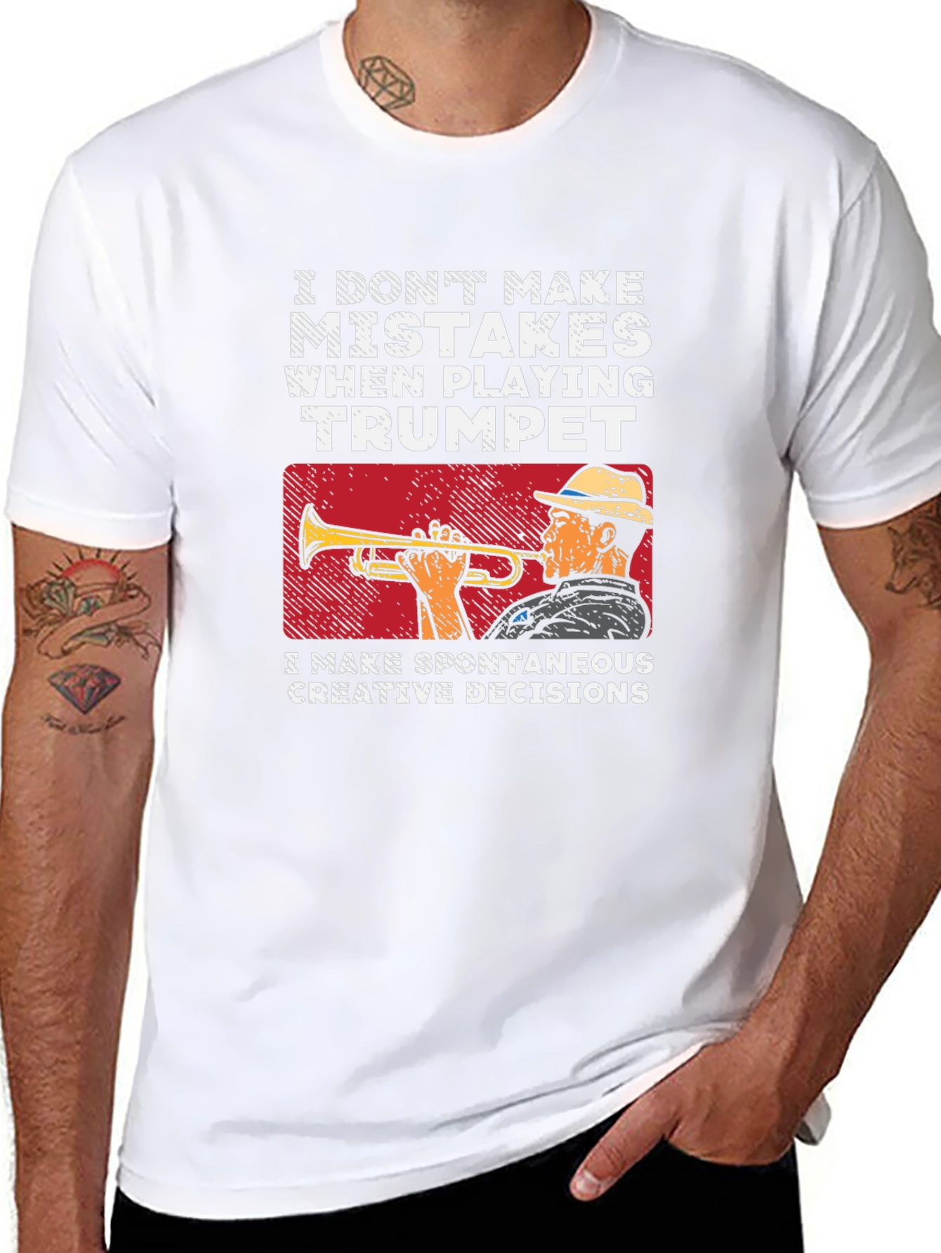 Trumpet Player T-Shirt: No Mistakes Creative Decisions