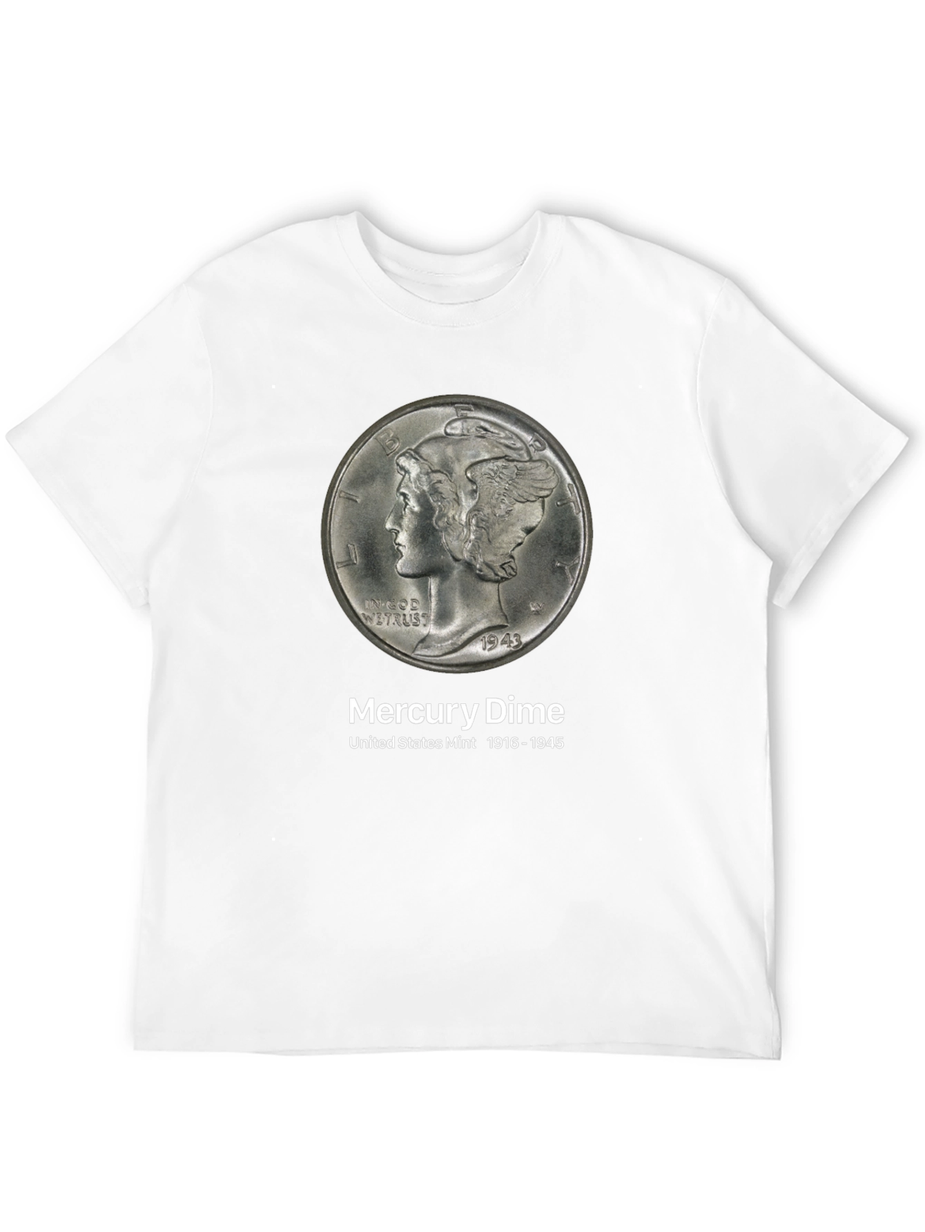 Mercury Dime Graphic T-Shirt - Collectible Coin Design