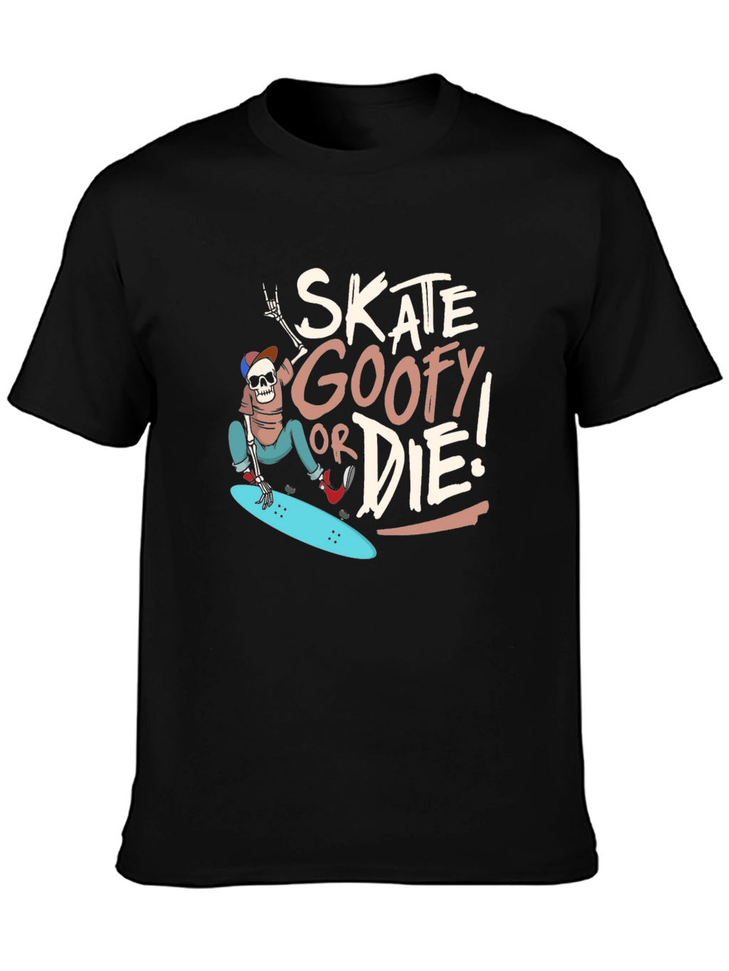 Skate Goofy or Die Black Graphic Tee