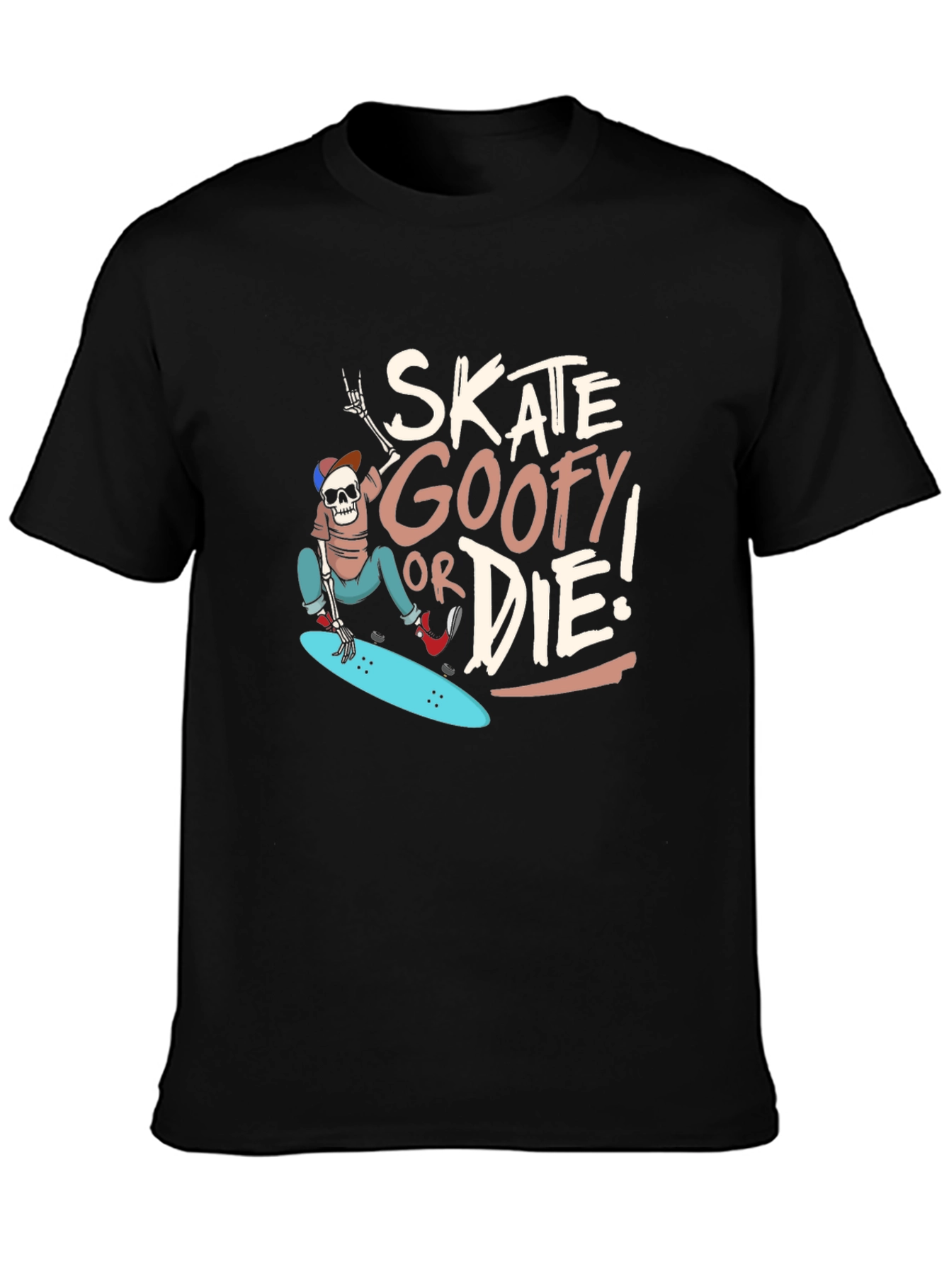 Skate Goofy or Die Black Graphic Tee