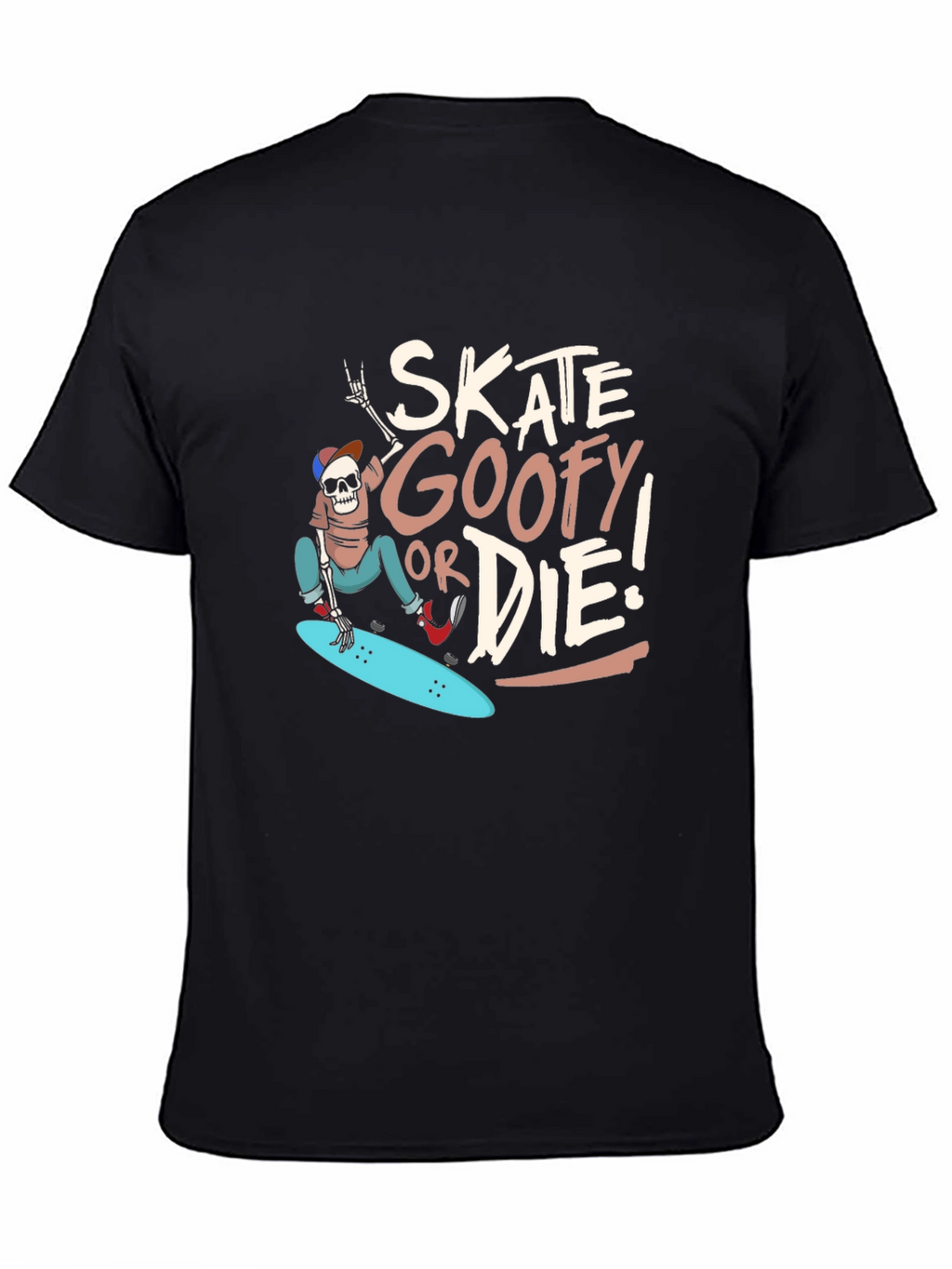 Skate Goofy or Die Black Graphic Tee