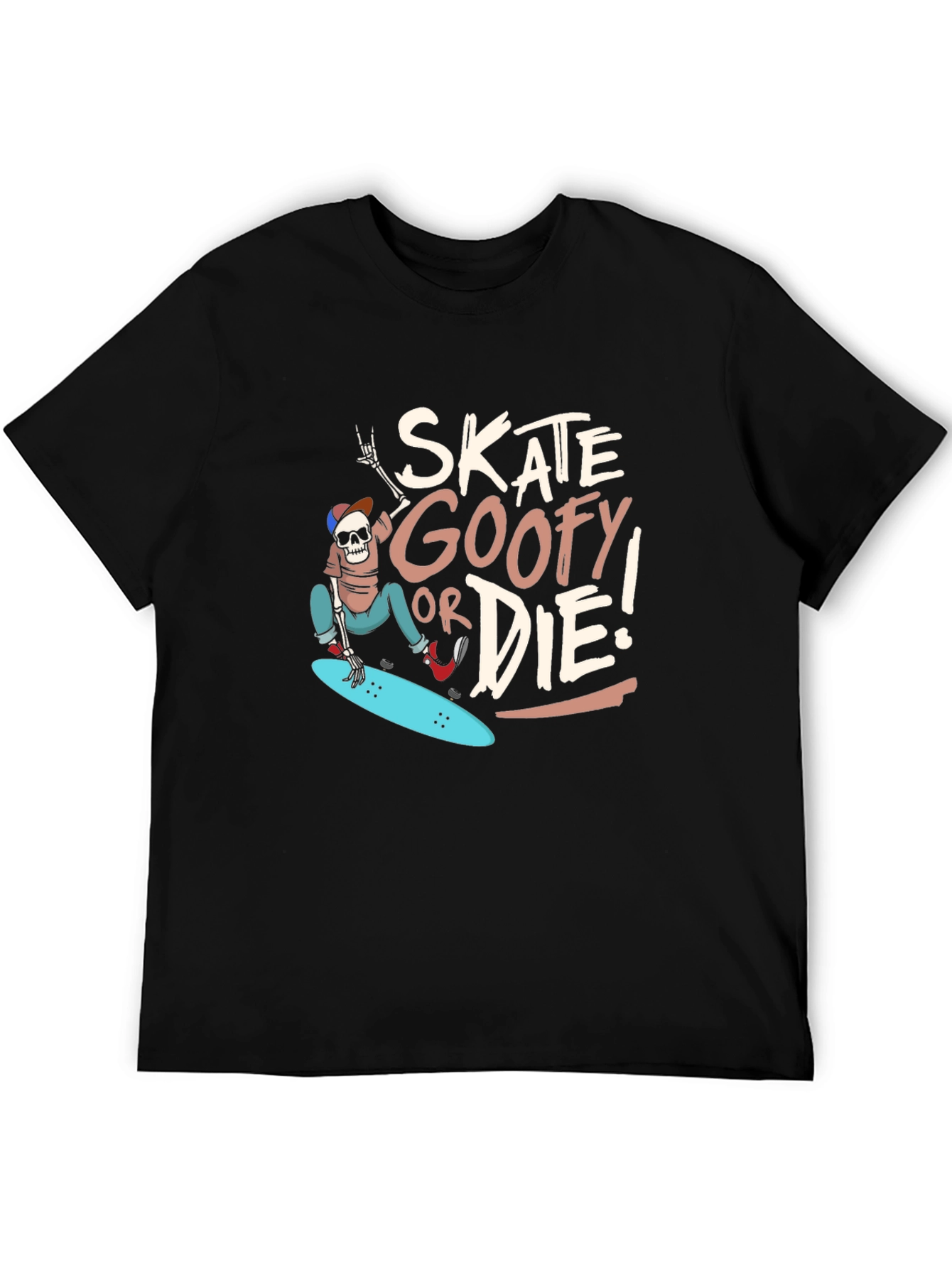Skate Goofy or Die Black Graphic Tee