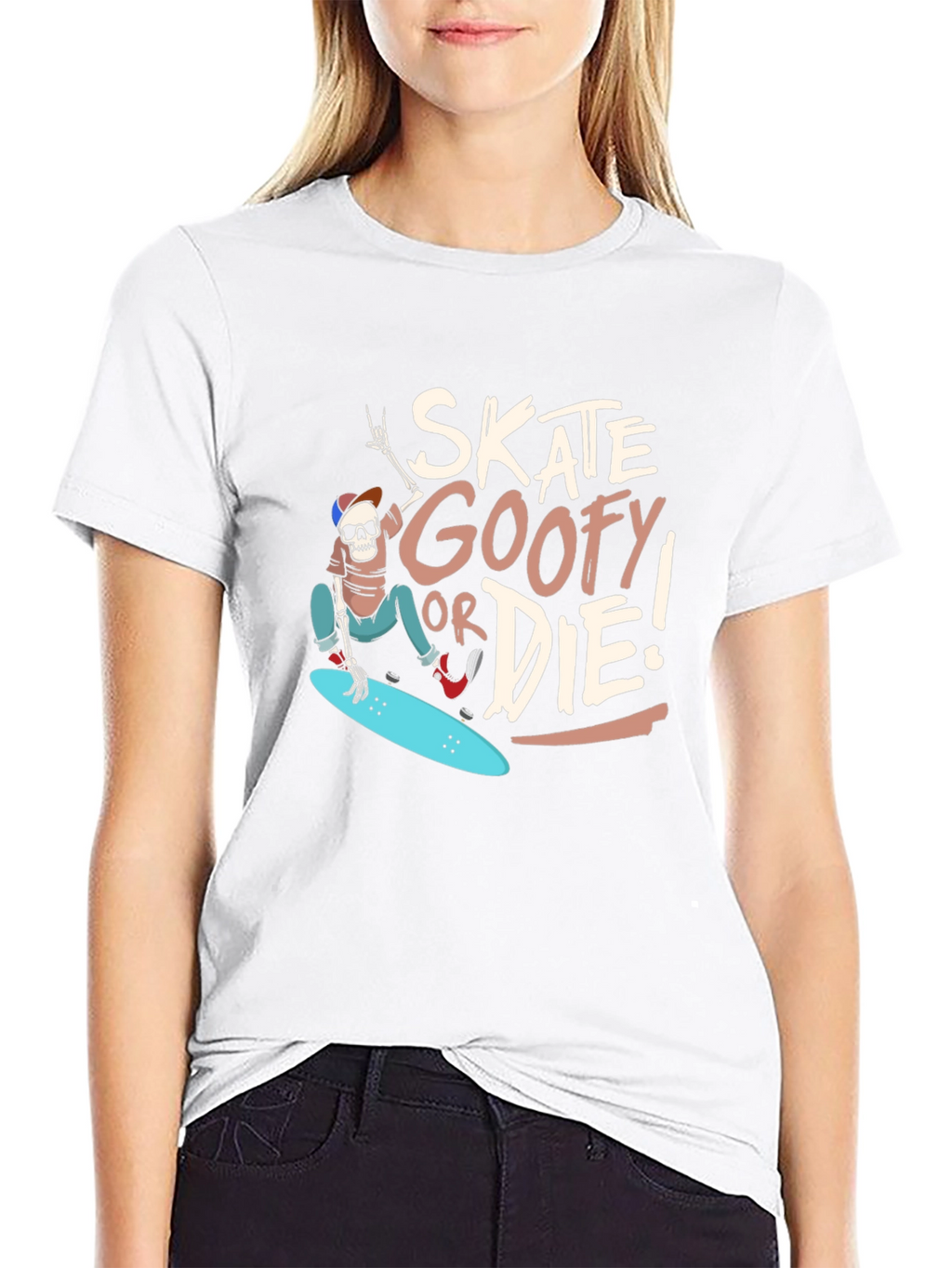 Skate Goofy or Die Black Graphic Tee