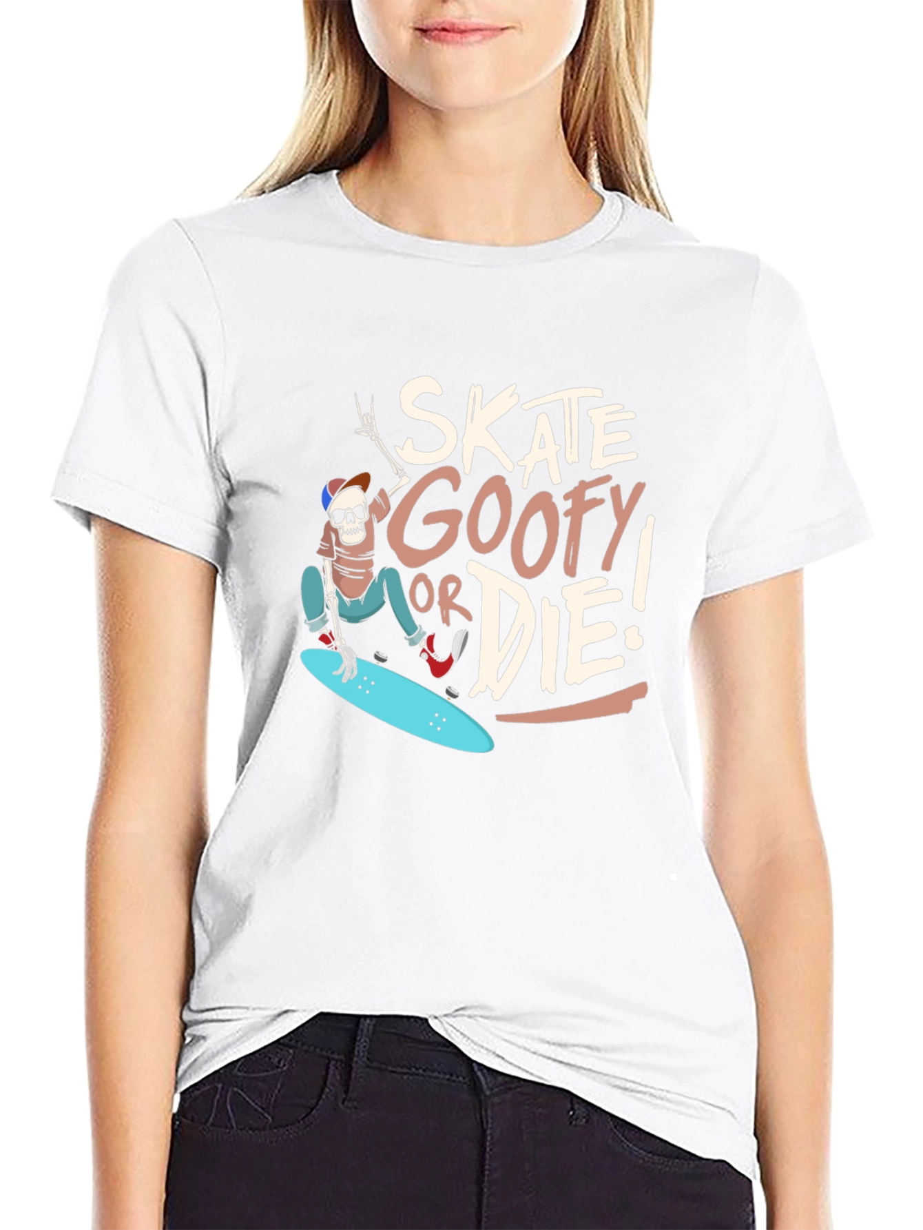 Skate Goofy or Die Black Graphic Tee