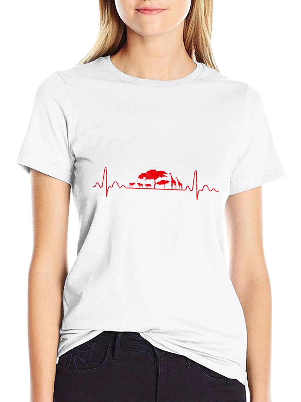 Savanna Heartbeat Graphic Tee - Black