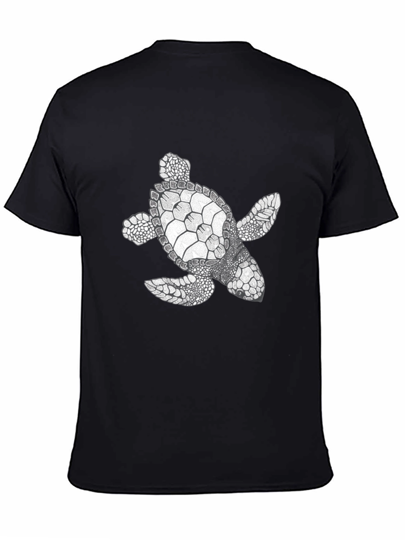 Sea Turtle Graphic Tee - Black Cotton Comfort