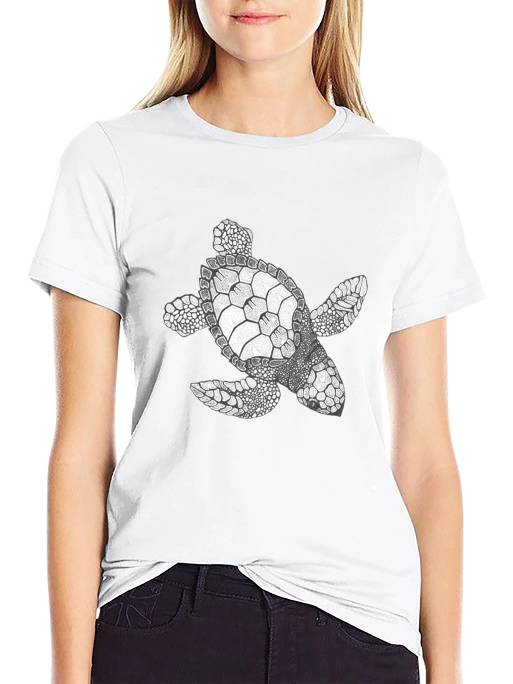 Sea Turtle Graphic Tee - Black Cotton Comfort