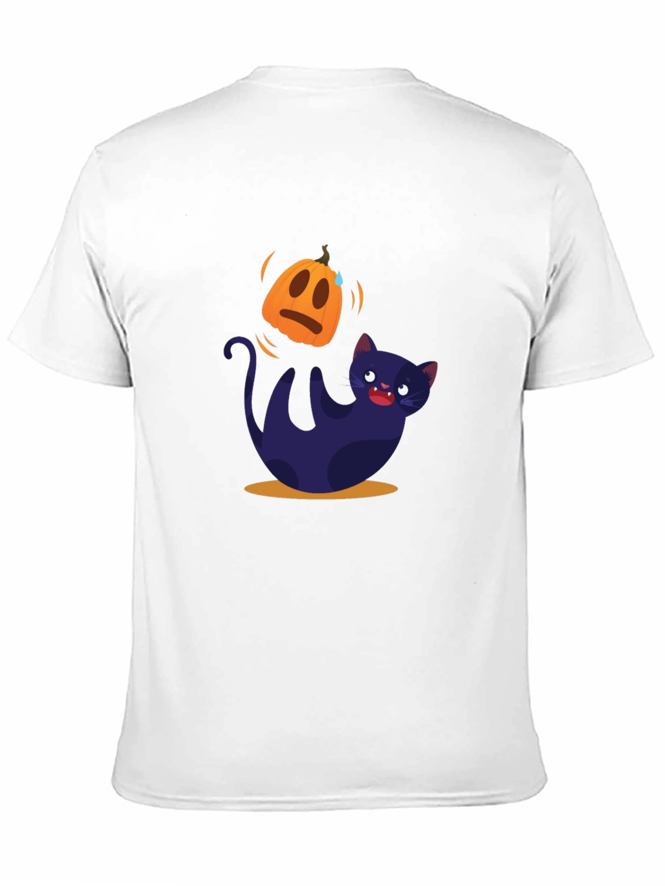Halloween Cat T-Shirt - Pumpkin Design