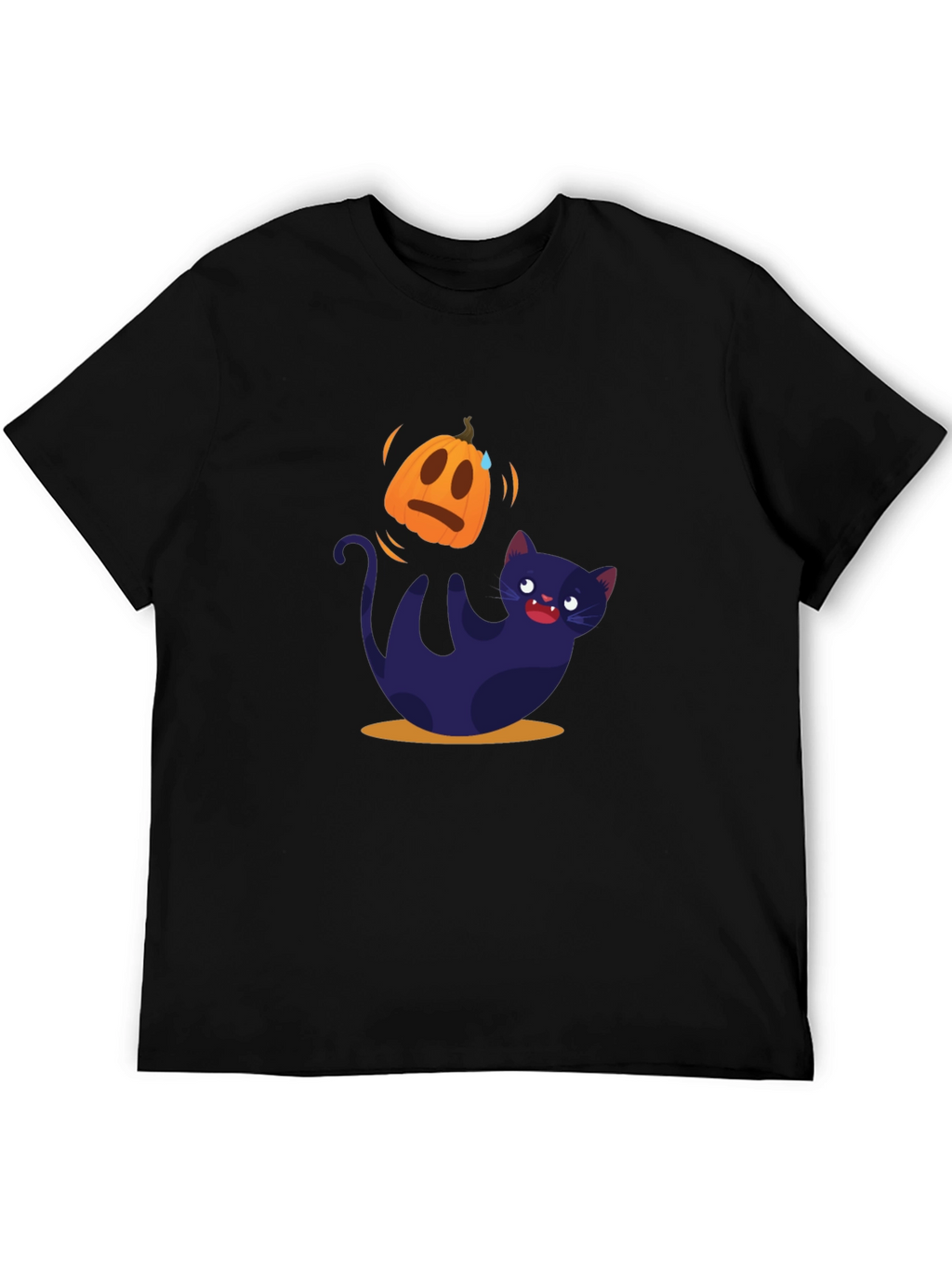 Halloween Cat T-Shirt - Pumpkin Design