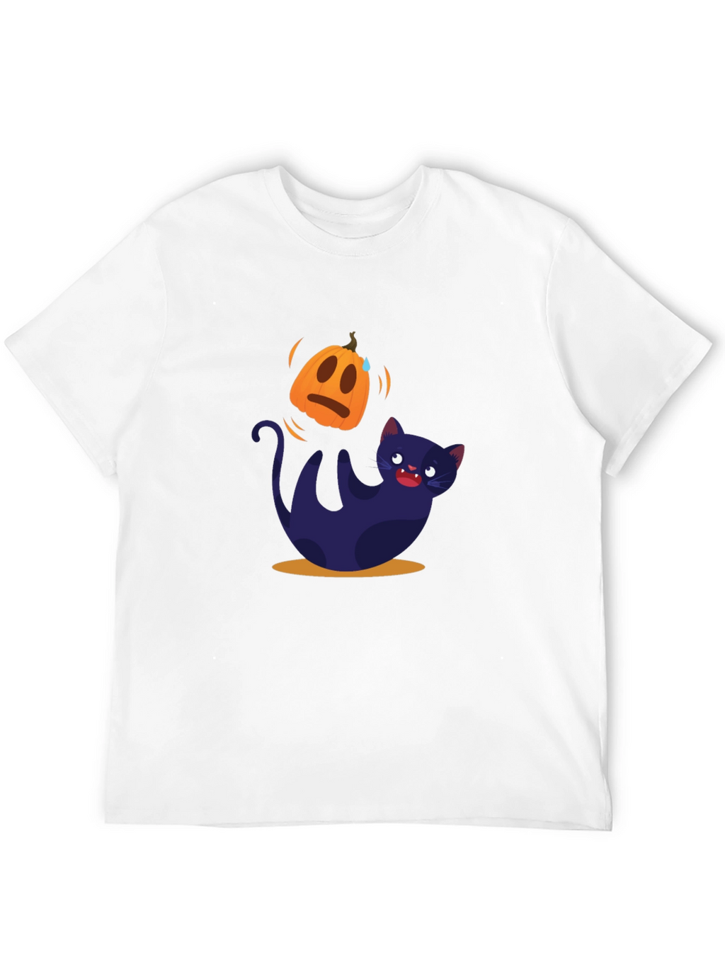 Halloween Cat T-Shirt - Pumpkin Design