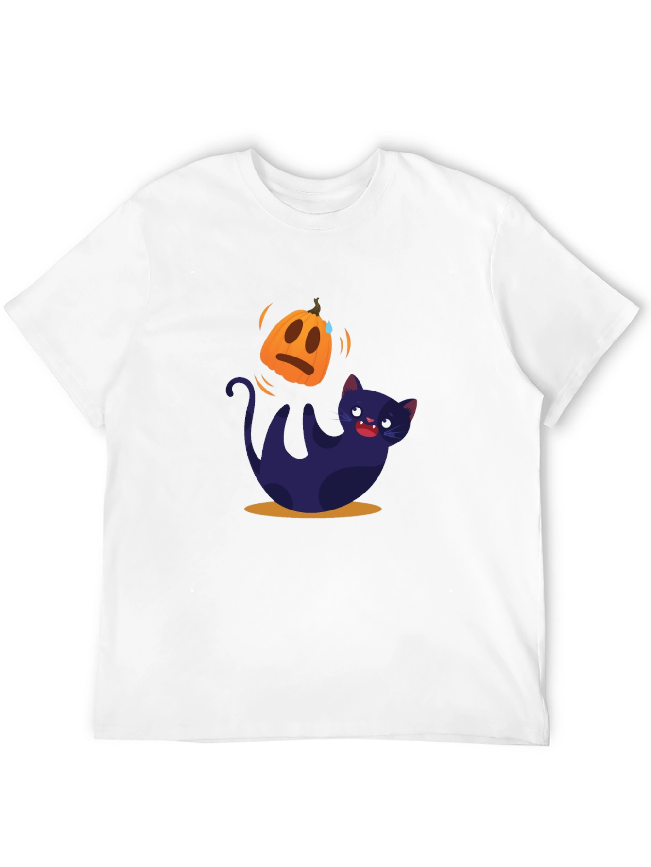 Halloween Cat T-Shirt - Pumpkin Design
