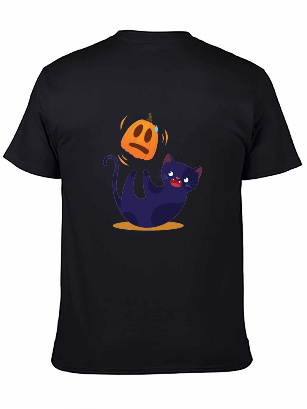 Halloween Cat T-Shirt - Pumpkin Design
