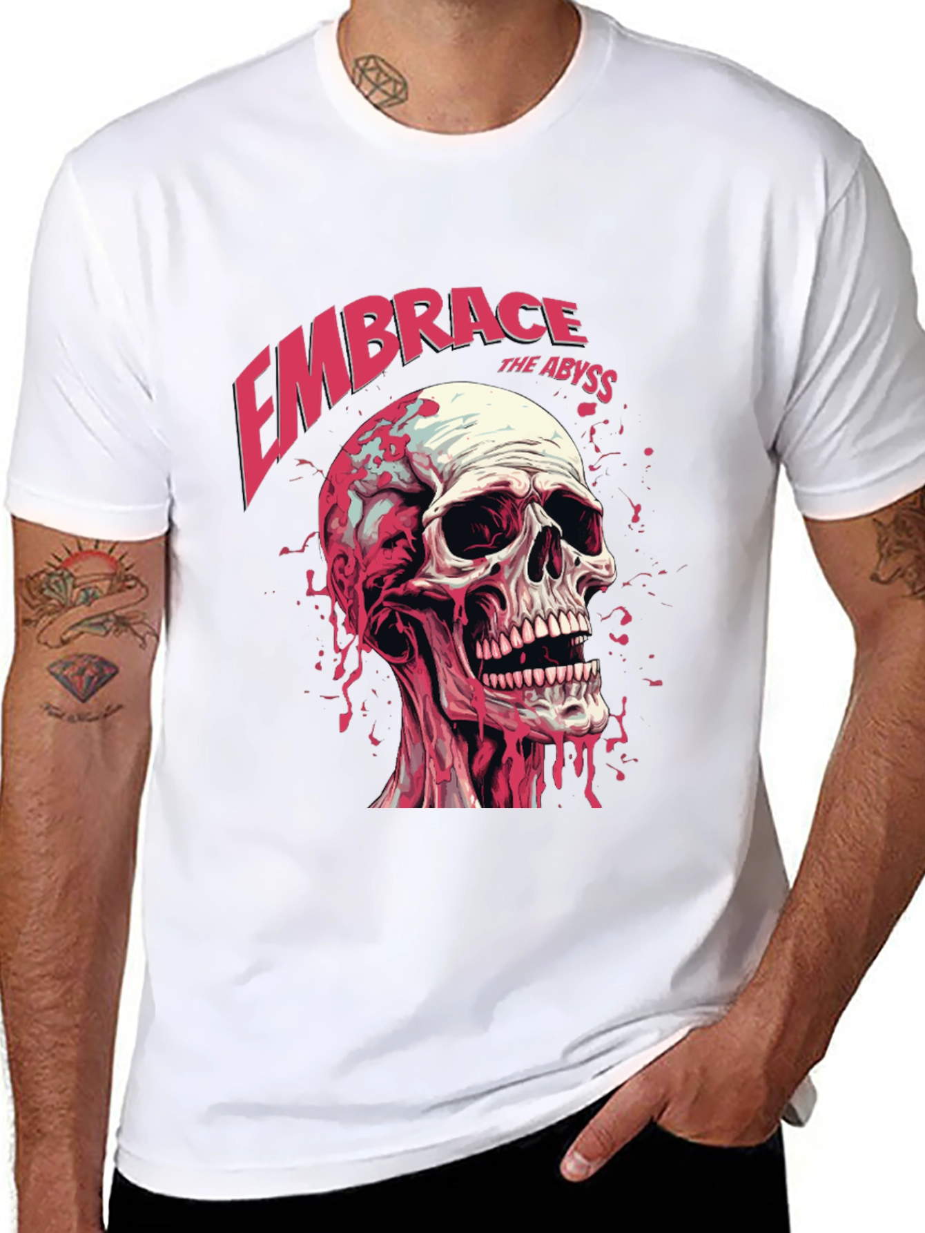 Embrace the Abyss Skull Graphic Tee - Bold Statement T-Shirt