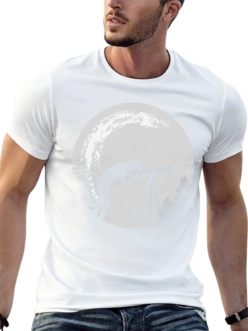 Astronomer Moon T-Shirt - Space Lover Tee