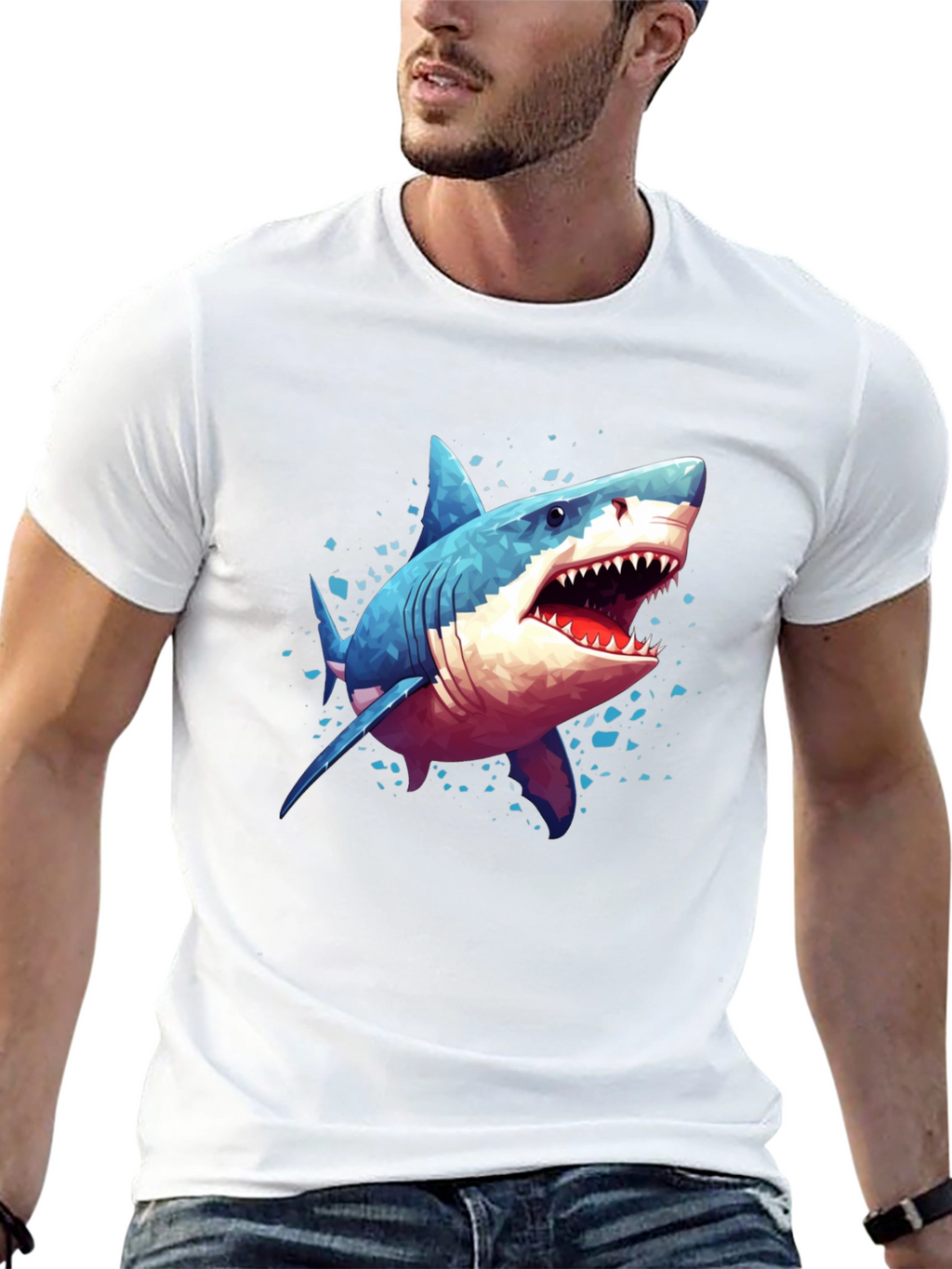 Shark Graphic Tee - Black Cotton