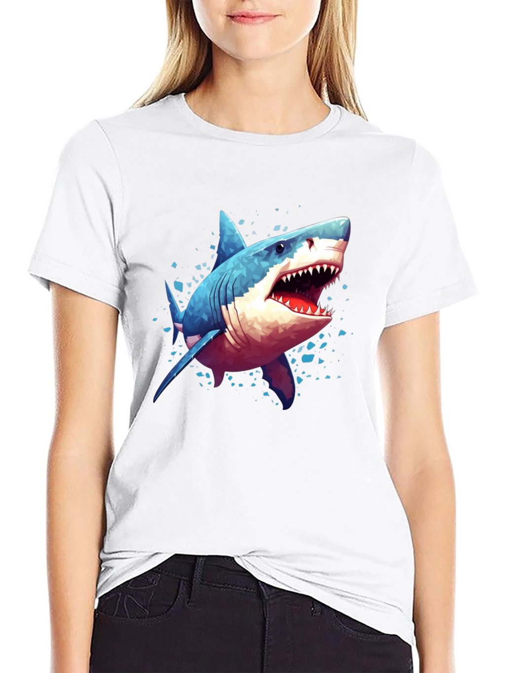 Shark Graphic Tee - Black Cotton