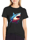 Shark Graphic Tee - Black Cotton