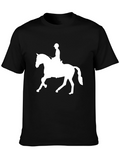 Equestrian Horse Riding T-Shirt - Black