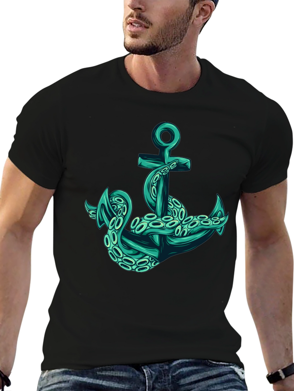 Octopus Anchor Graphic T-Shirt