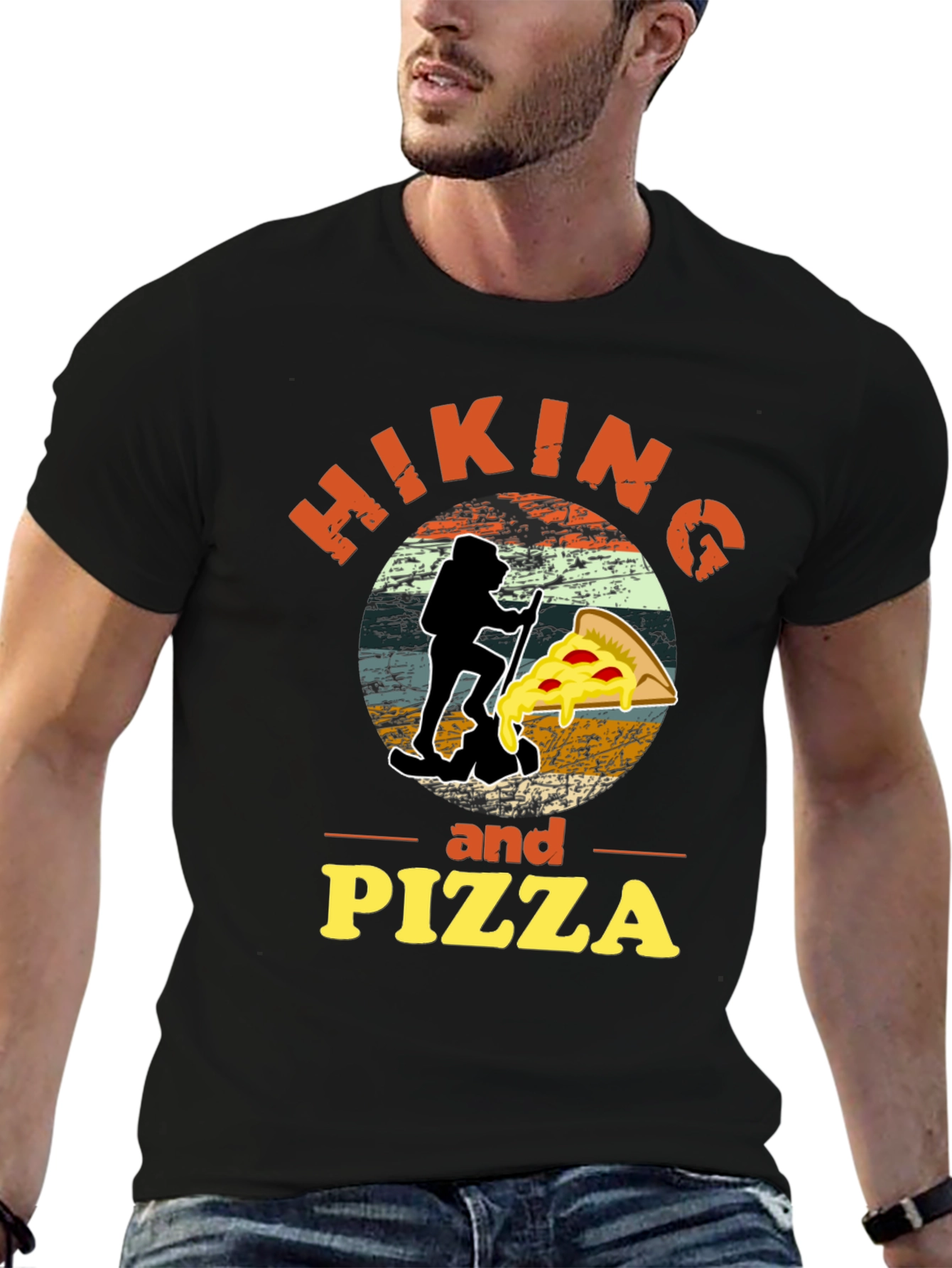 Hiking and Pizza Graphic Tee - Adventure Ready