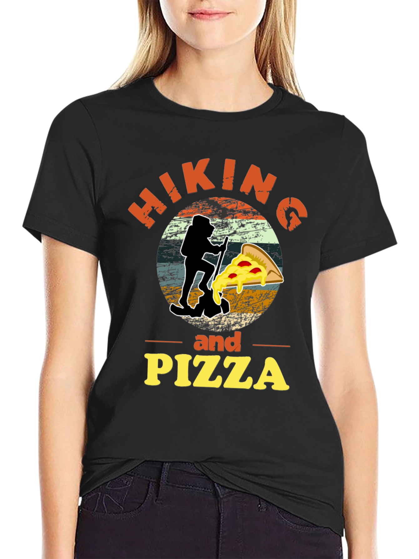 Hiking and Pizza Graphic Tee - Adventure Ready