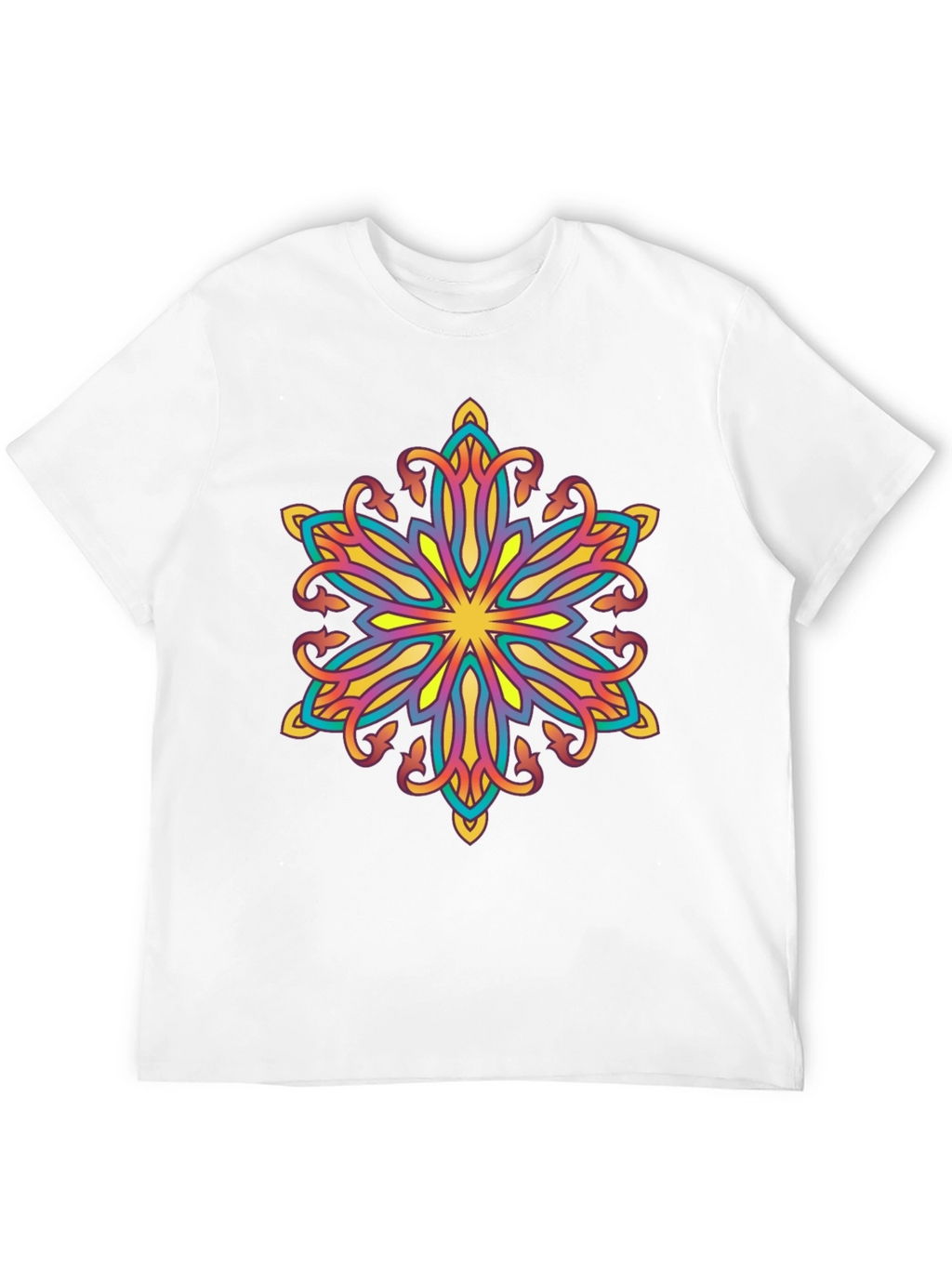 Vibrant Mandala Graphic Black T-Shirt