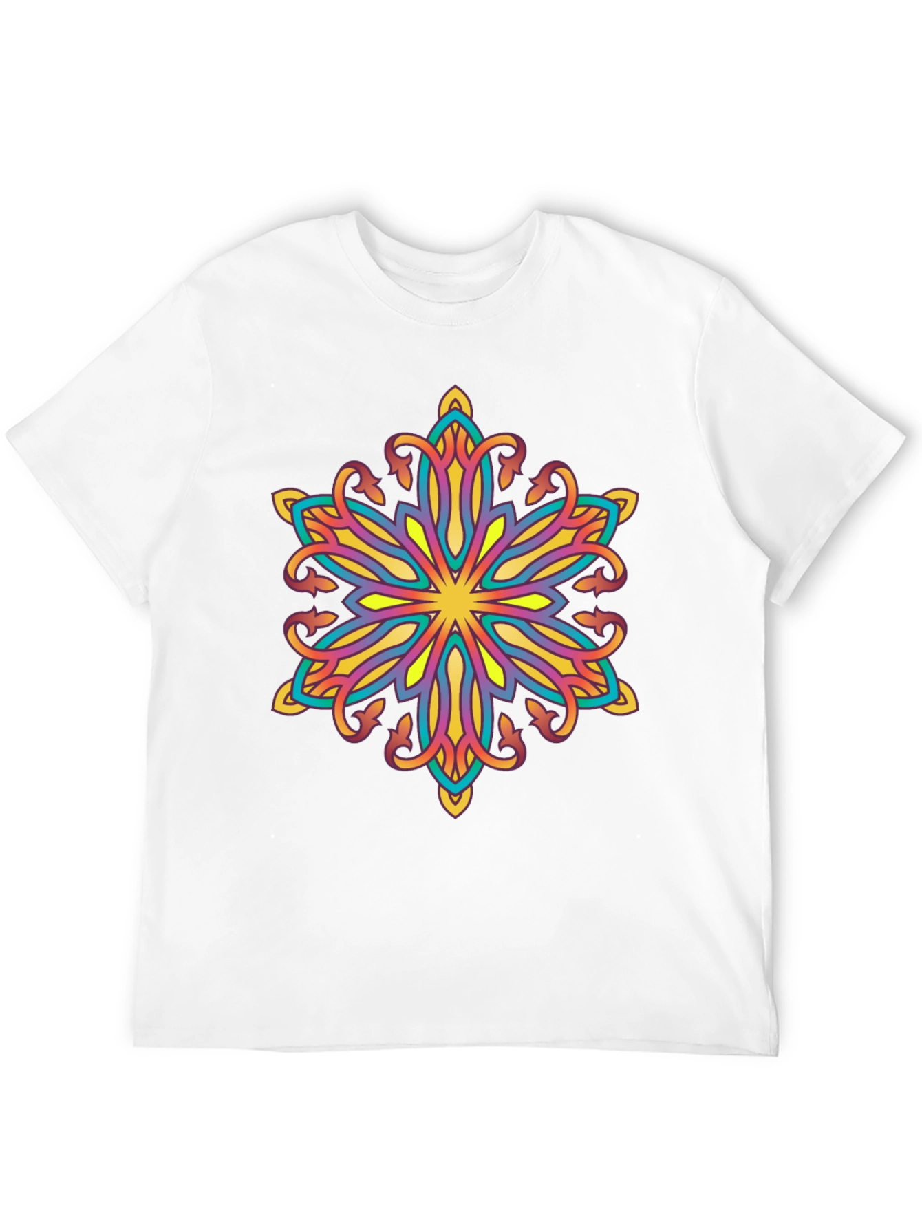 Vibrant Mandala Graphic Black T-Shirt