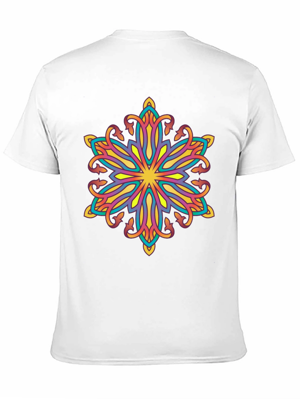 Vibrant Mandala Graphic Black T-Shirt
