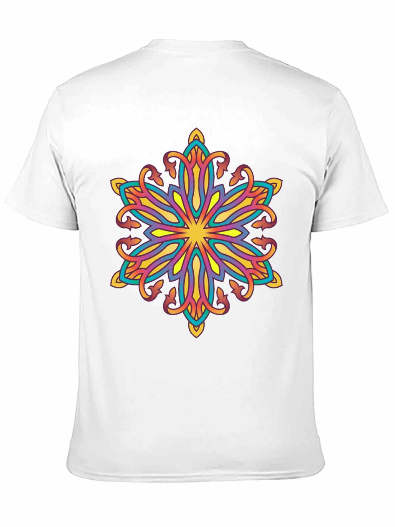 Vibrant Mandala Graphic Black T-Shirt