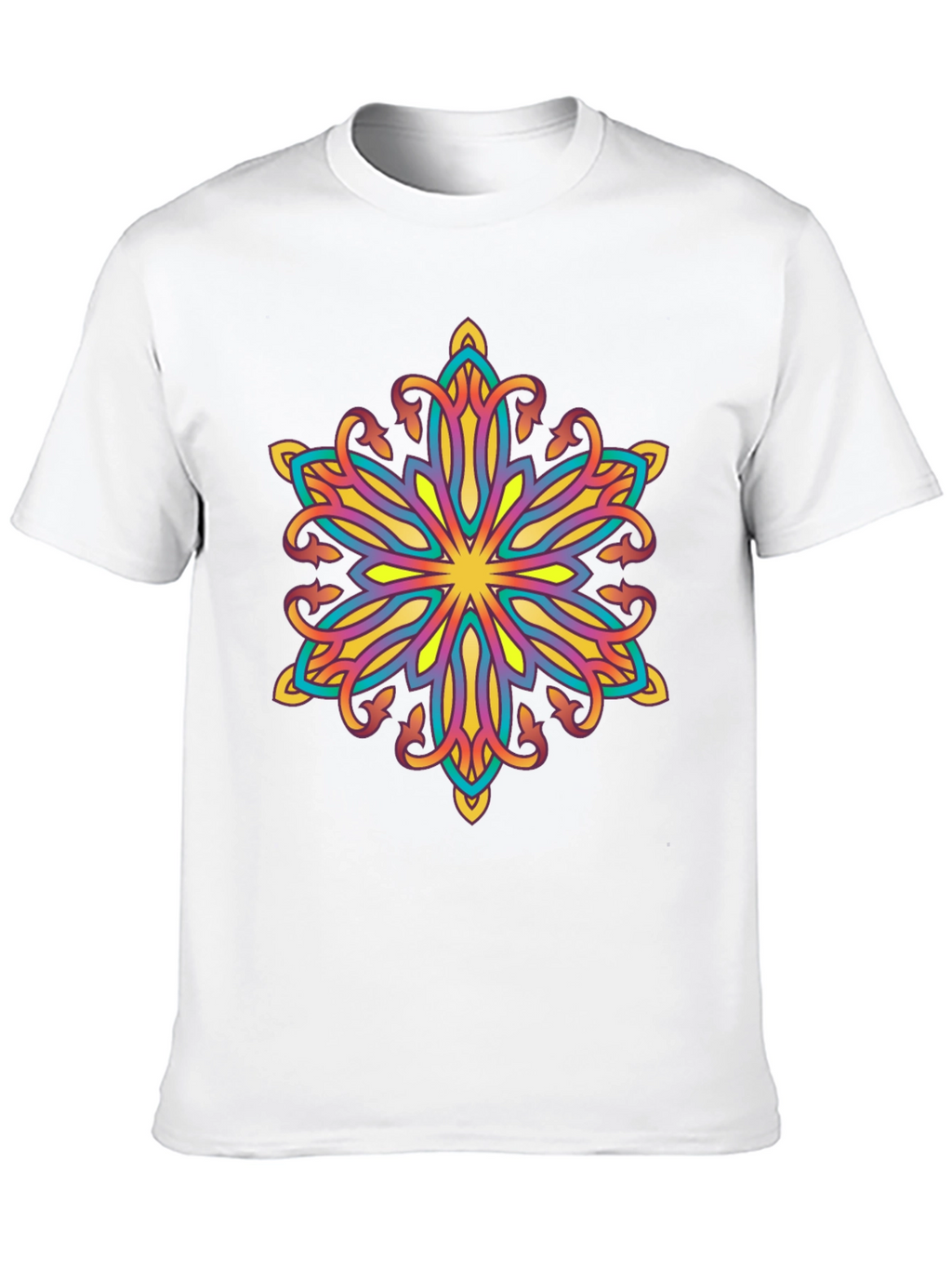 Vibrant Mandala Graphic Black T-Shirt
