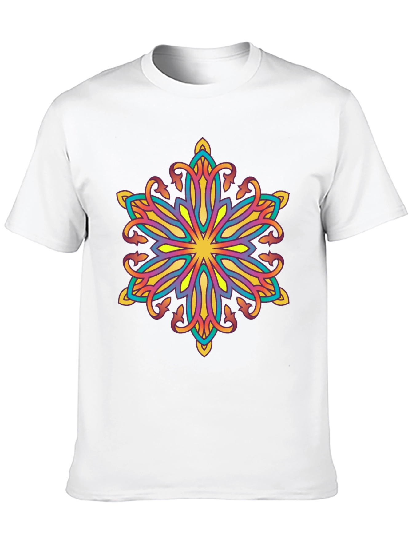 Vibrant Mandala Graphic Black T-Shirt